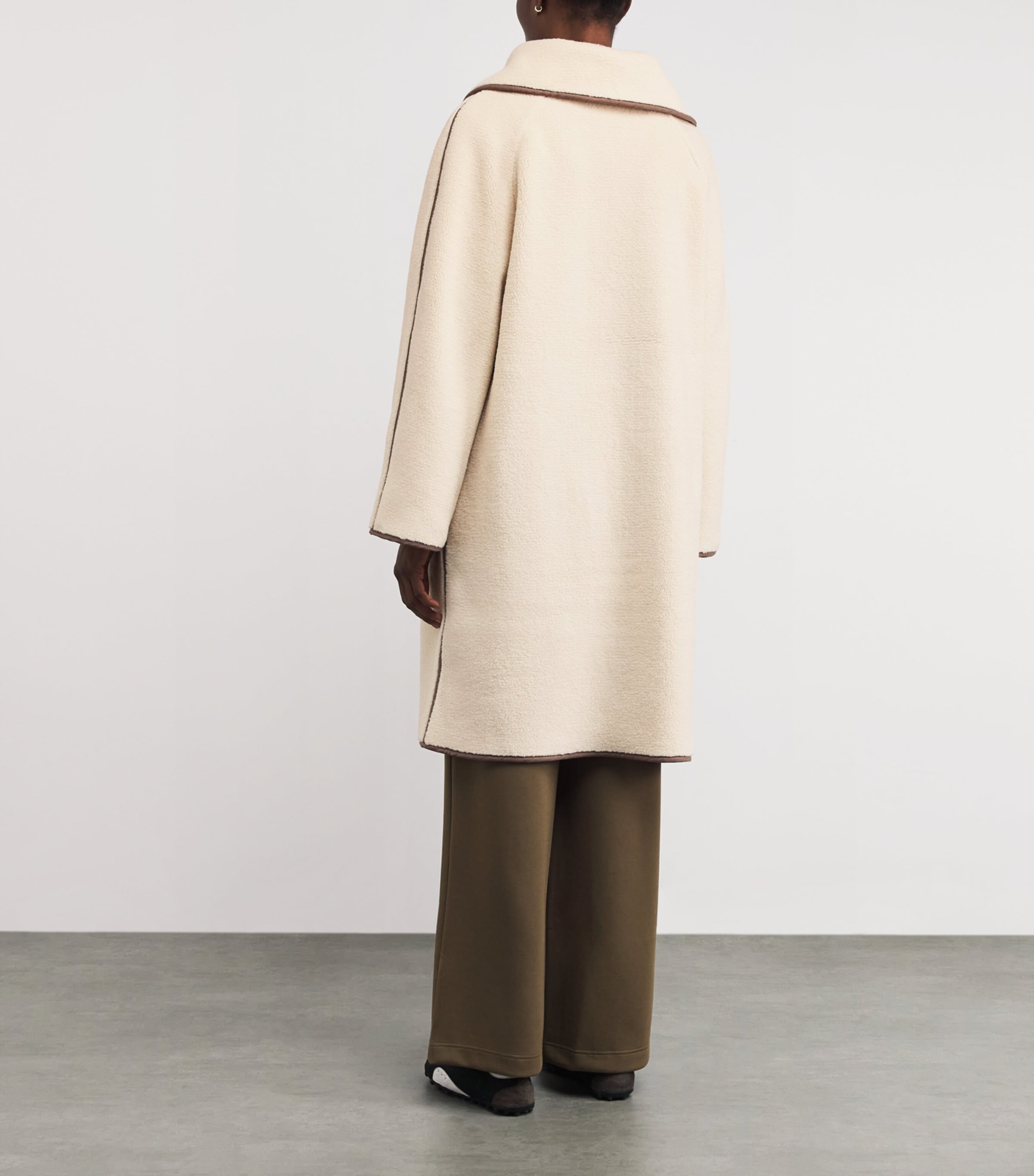 Bonded-Fleece Clemence Cape Coat SANDSHELL Image 4