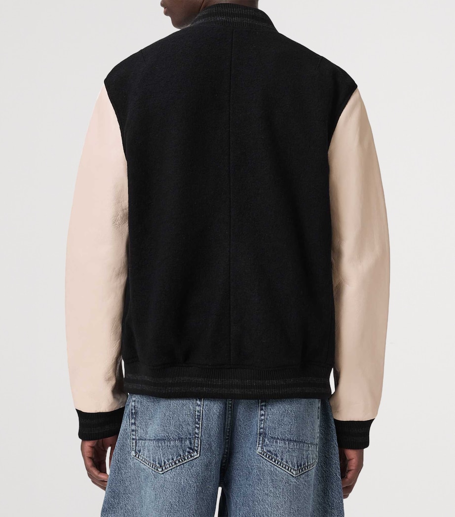 AllSaints Mens Holloway Bomber Jacket Black/white Image 4