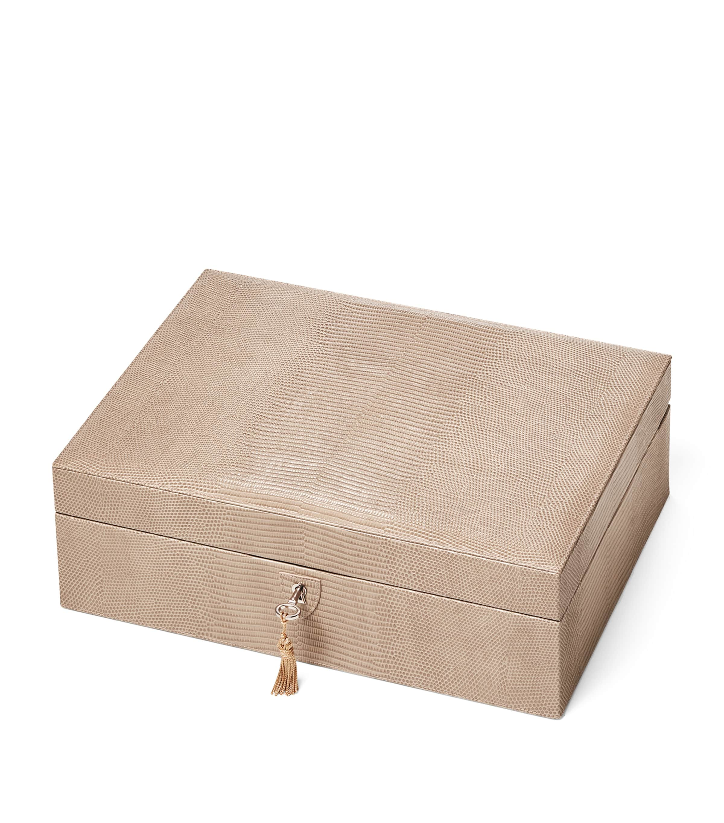 Aspinal Of London Croc-embossed Grand Luxe Jewellery Box In Neutral