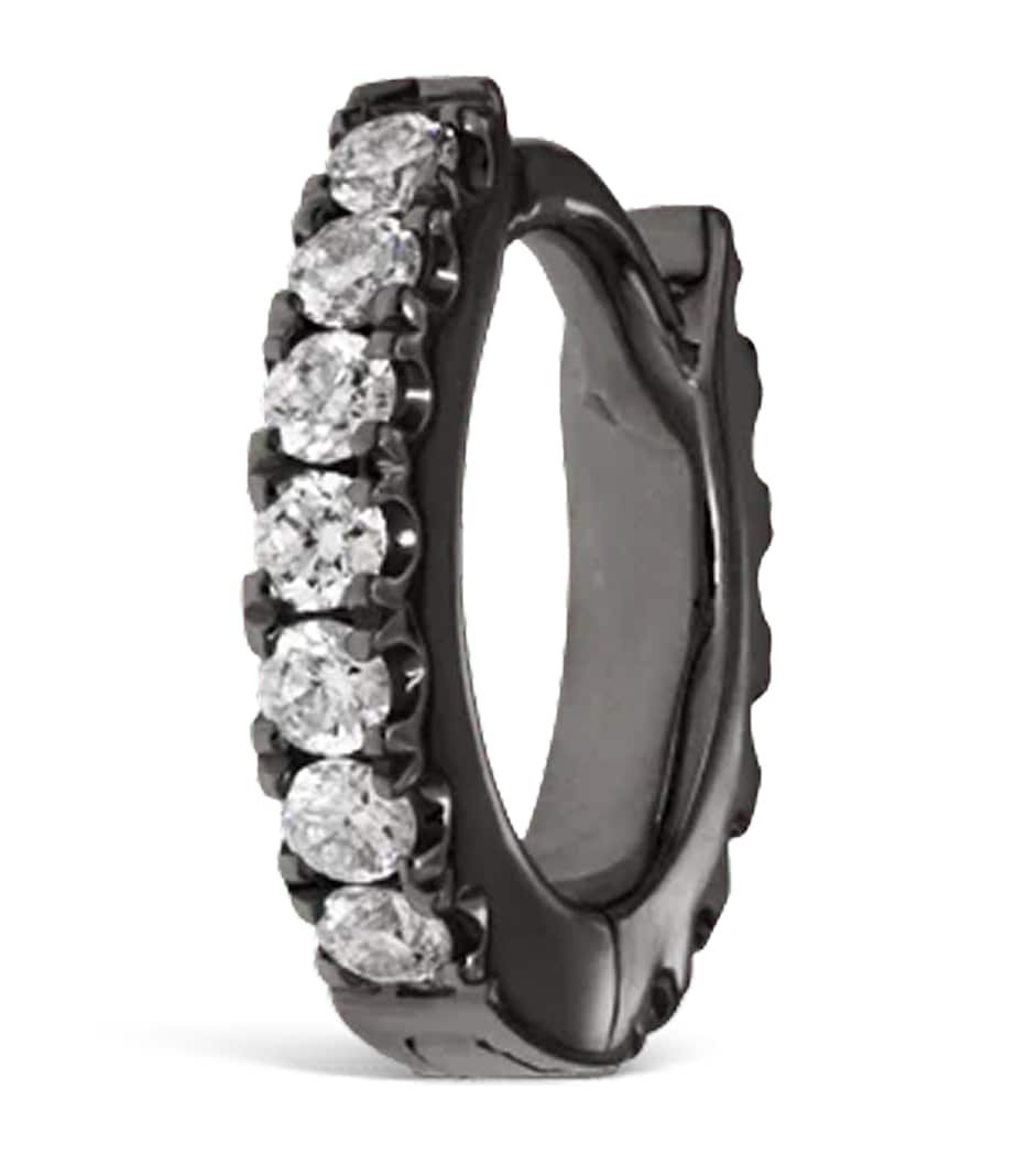 Maria Tash Diamond Eternity Single Hoop Earring (5mm) Black Gold Image 1