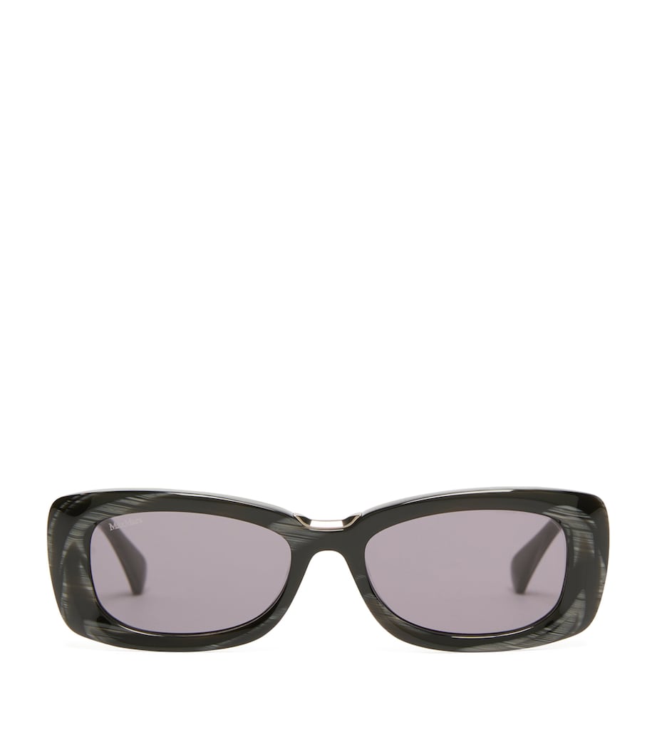 Max Mara Acetate Rectangular Sunglasses Black Image 1