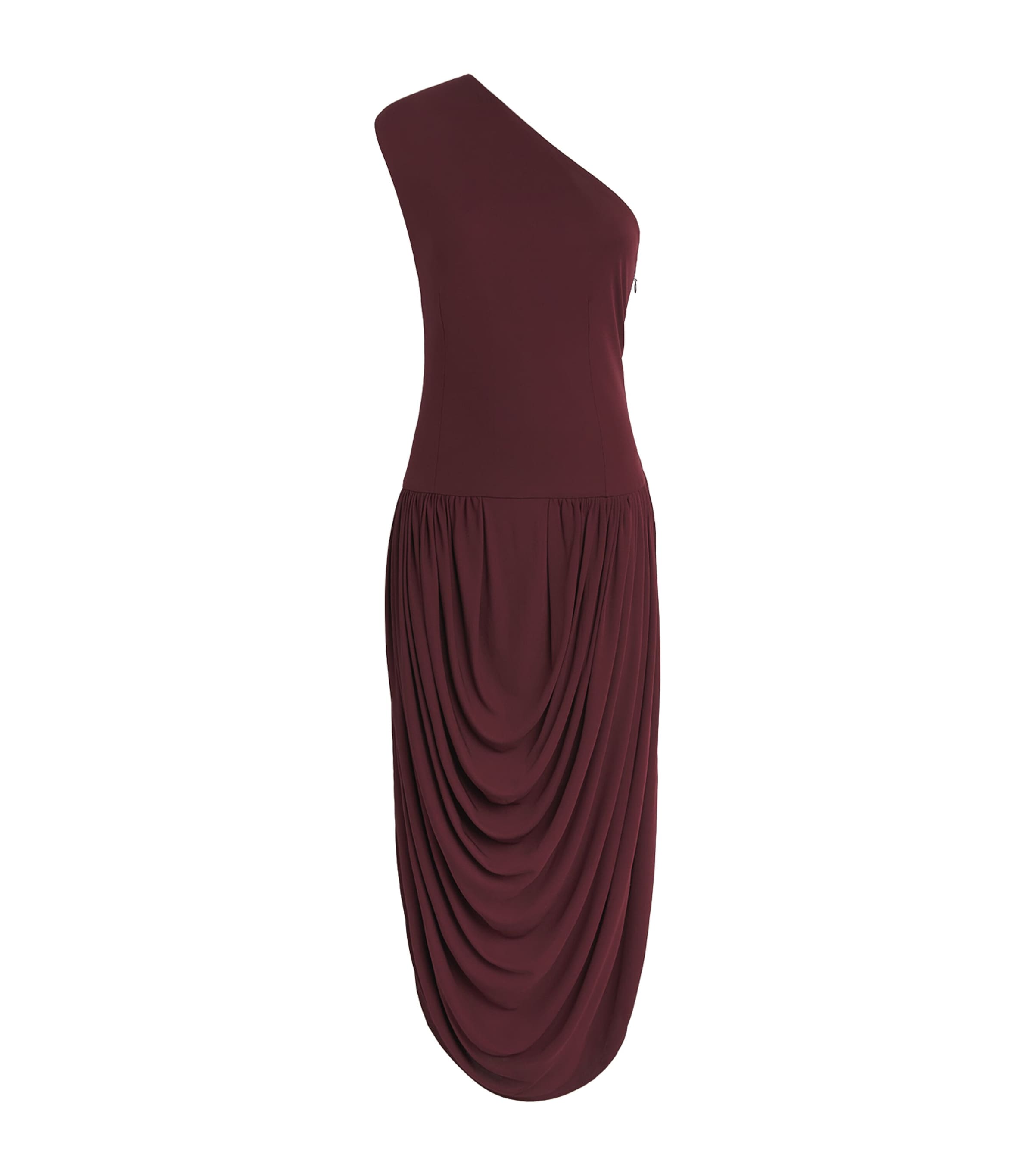 Brandon Maxwell Womens One-Shoulder Mila Maxi Dress Merlot Image 1