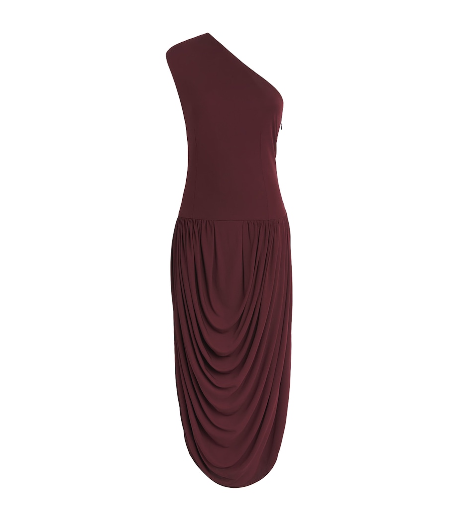 Brandon Maxwell Womens One-Shoulder Mila Maxi Dress Merlot Image 1