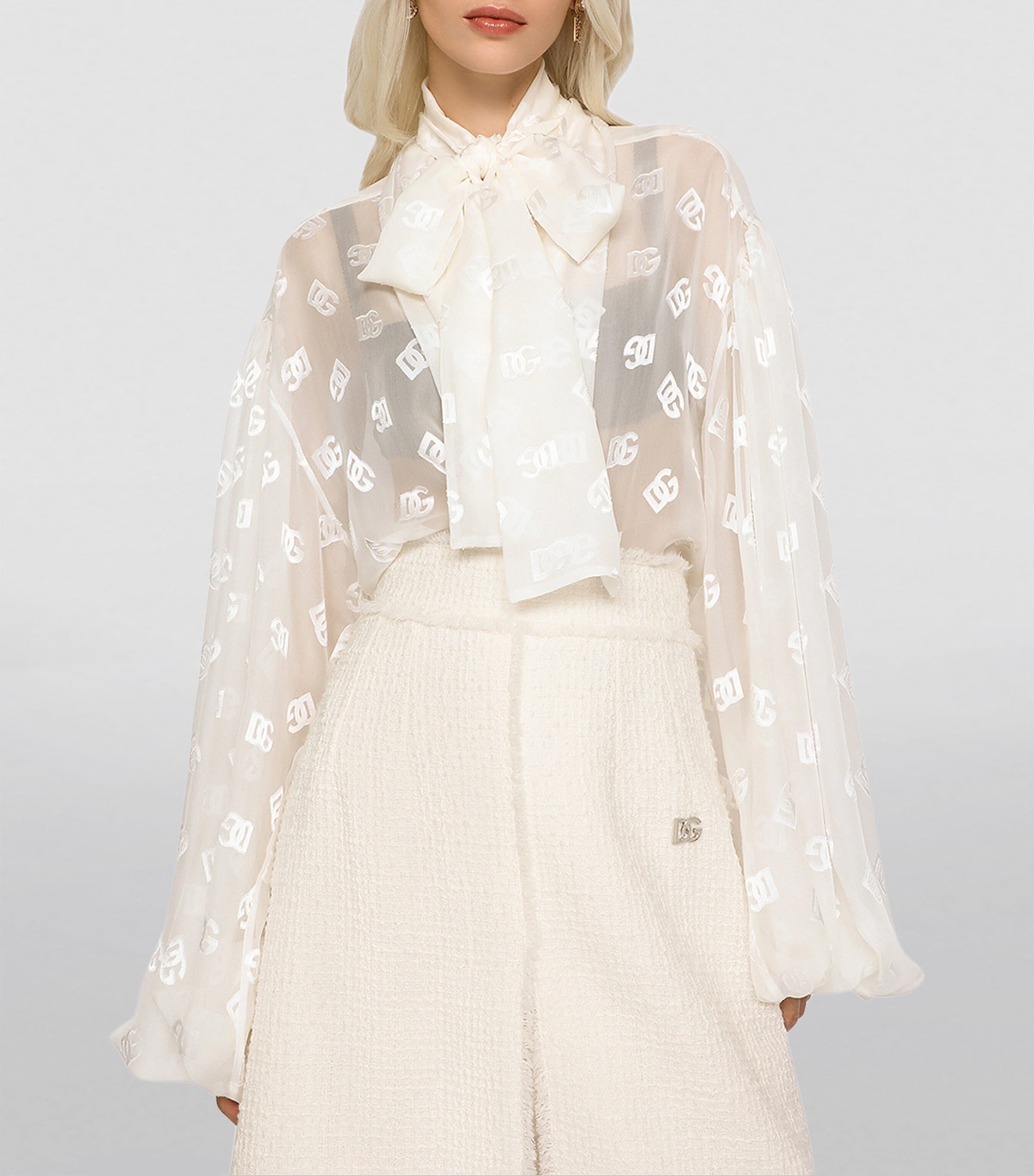 DG Millennials Pussybow Blouse W3789-VERY LIGHT CRE Image 5