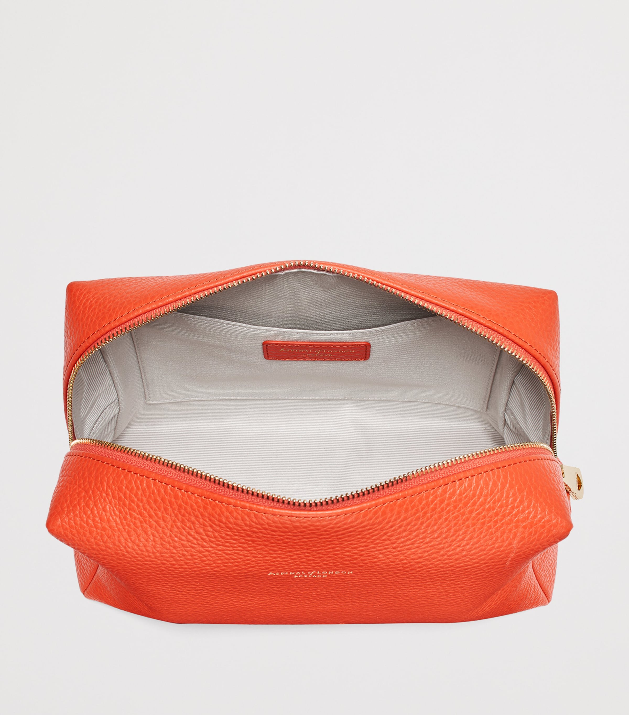 Aspinal Of London Leather London Wash Bag Coral Image 3