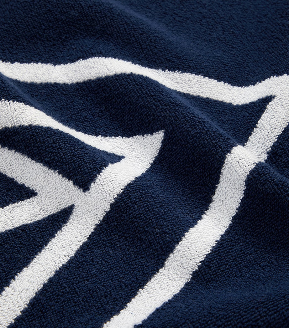 Blair Beach Towel (100cm x 170cm) WHITE NAVY Image 3