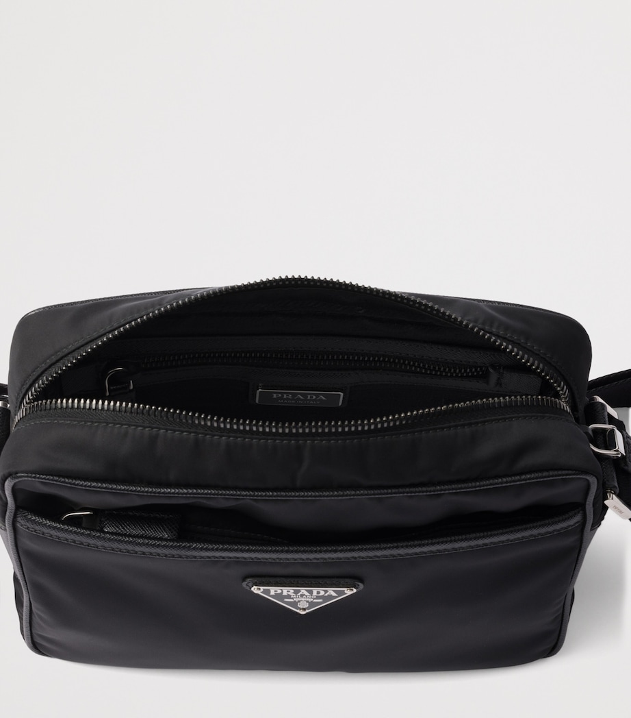 Re-Nylon Saffiano Leather-Trim Shoulder Bag F0002 Image 4