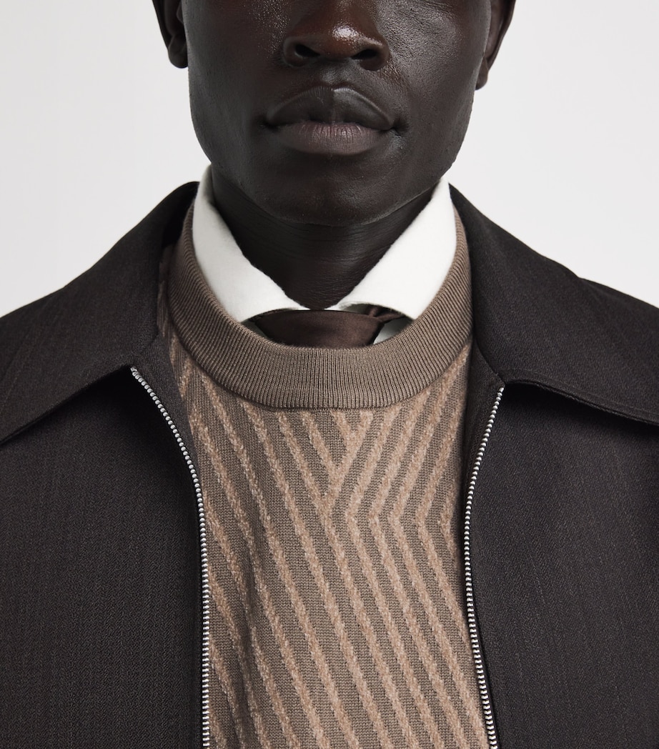 Virgin Wool-Blend Jacquard Sweater F6125 Image 6