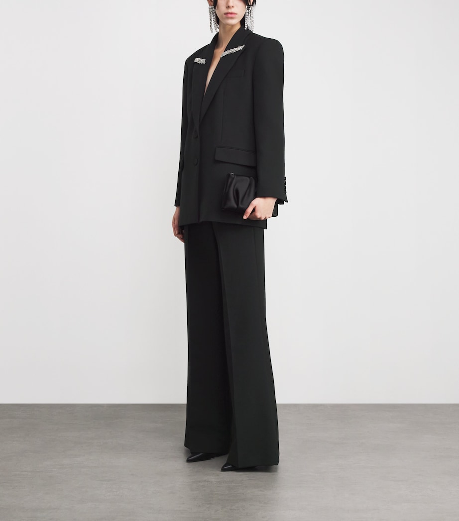 High-Rise Wide-Leg Trousers BLACK Image 2