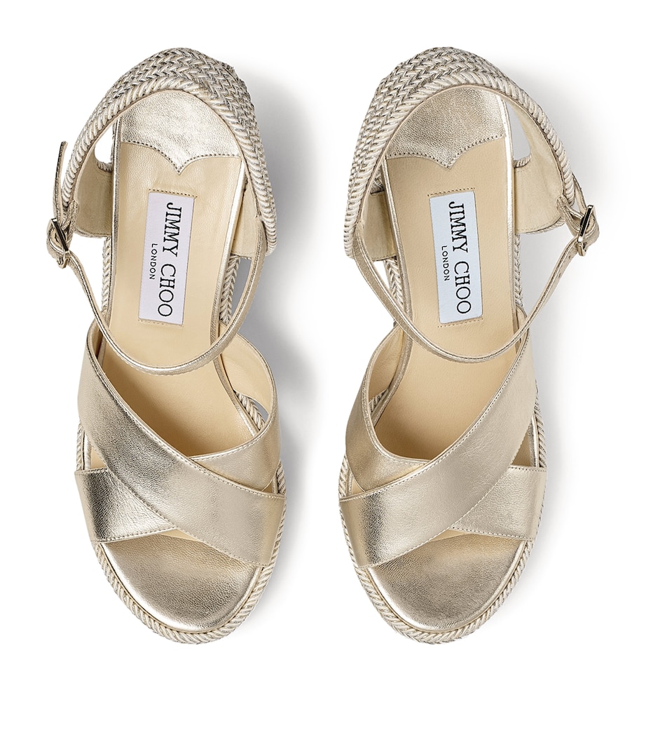 Dellena 100 Leather Wedge Sandals CHAMPAGNE/CHAMPAGNE Image 3