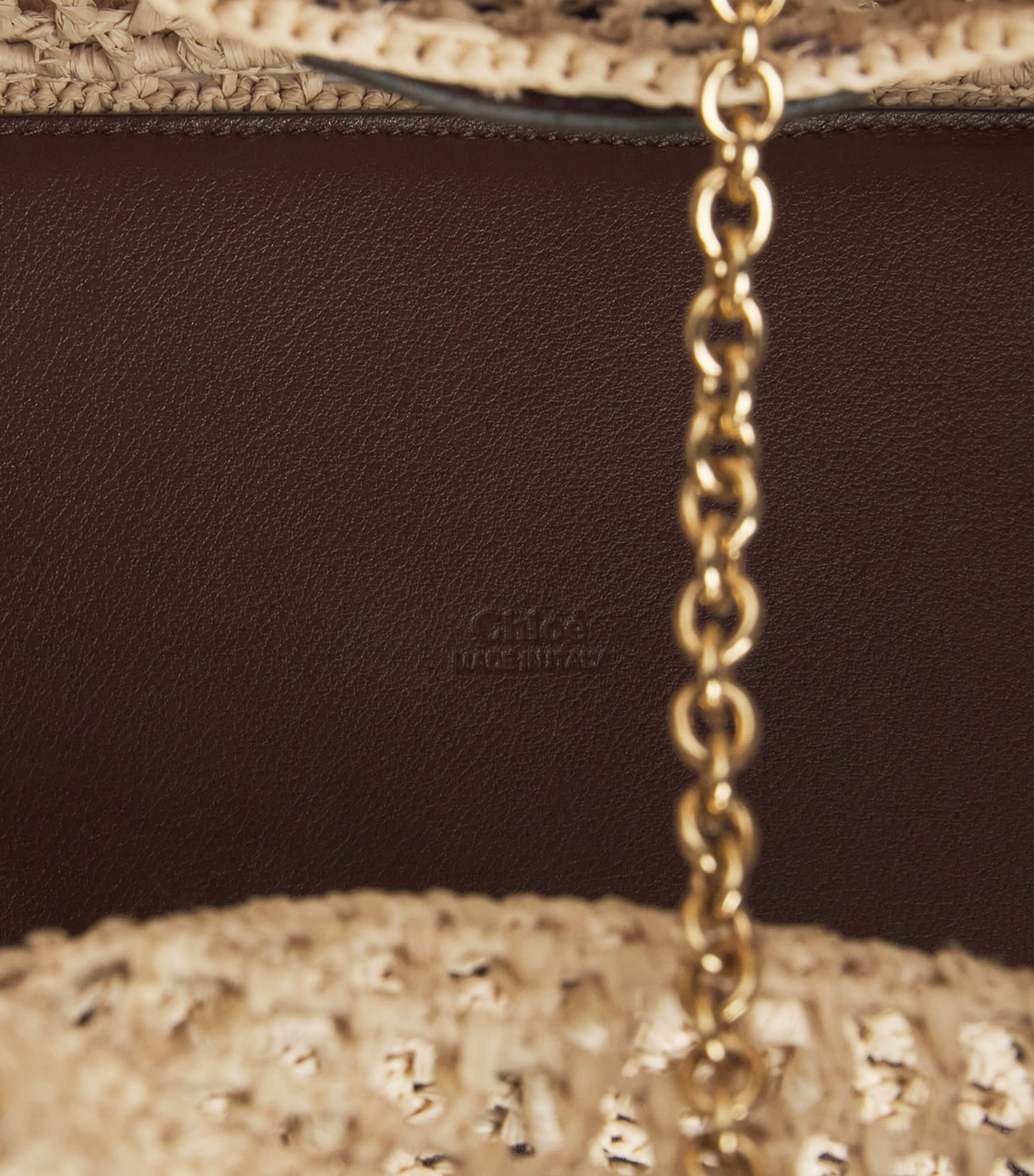 Chloé Raffia Iconic Logo Tote Bag Hot Sand Image 3