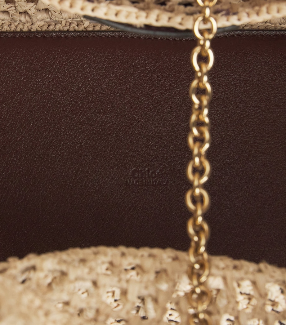 Chloé Raffia Iconic Logo Tote Bag Hot Sand Image 3