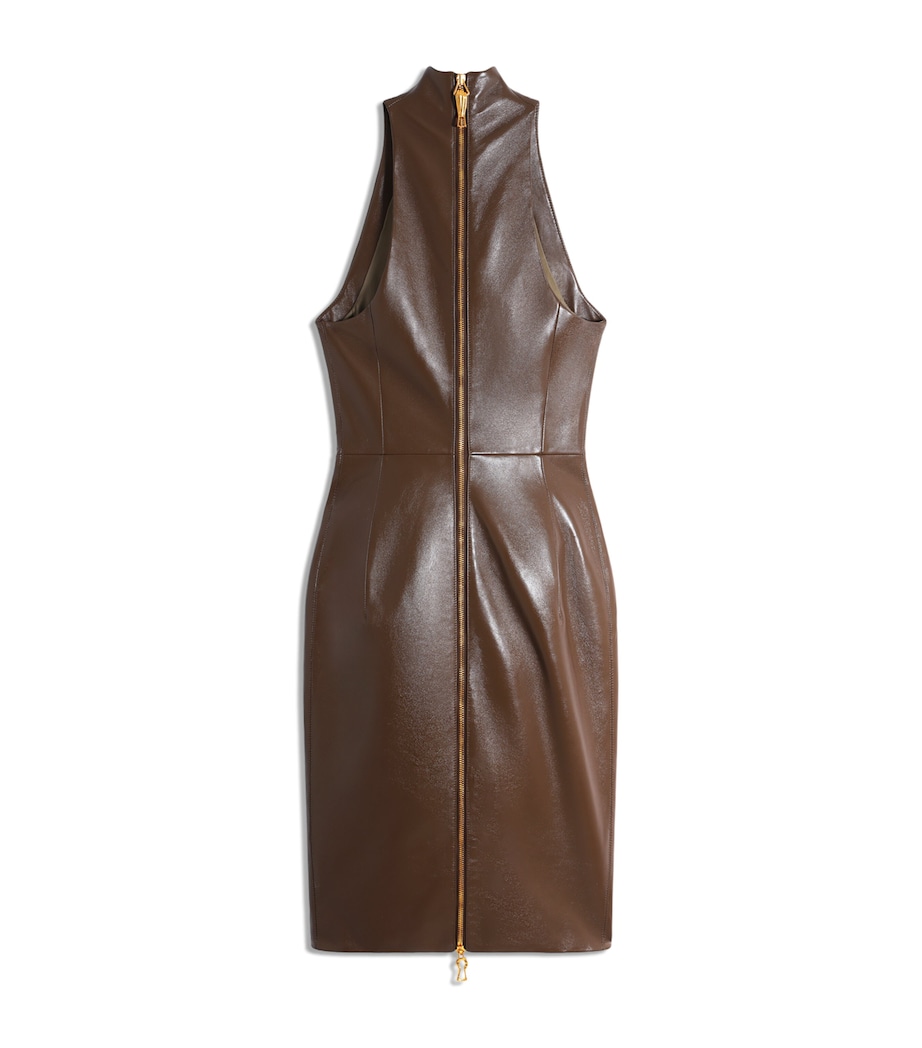 Schiaparelli Womens Leather Trompe L’Oeil Bust Dress Brown Image 5