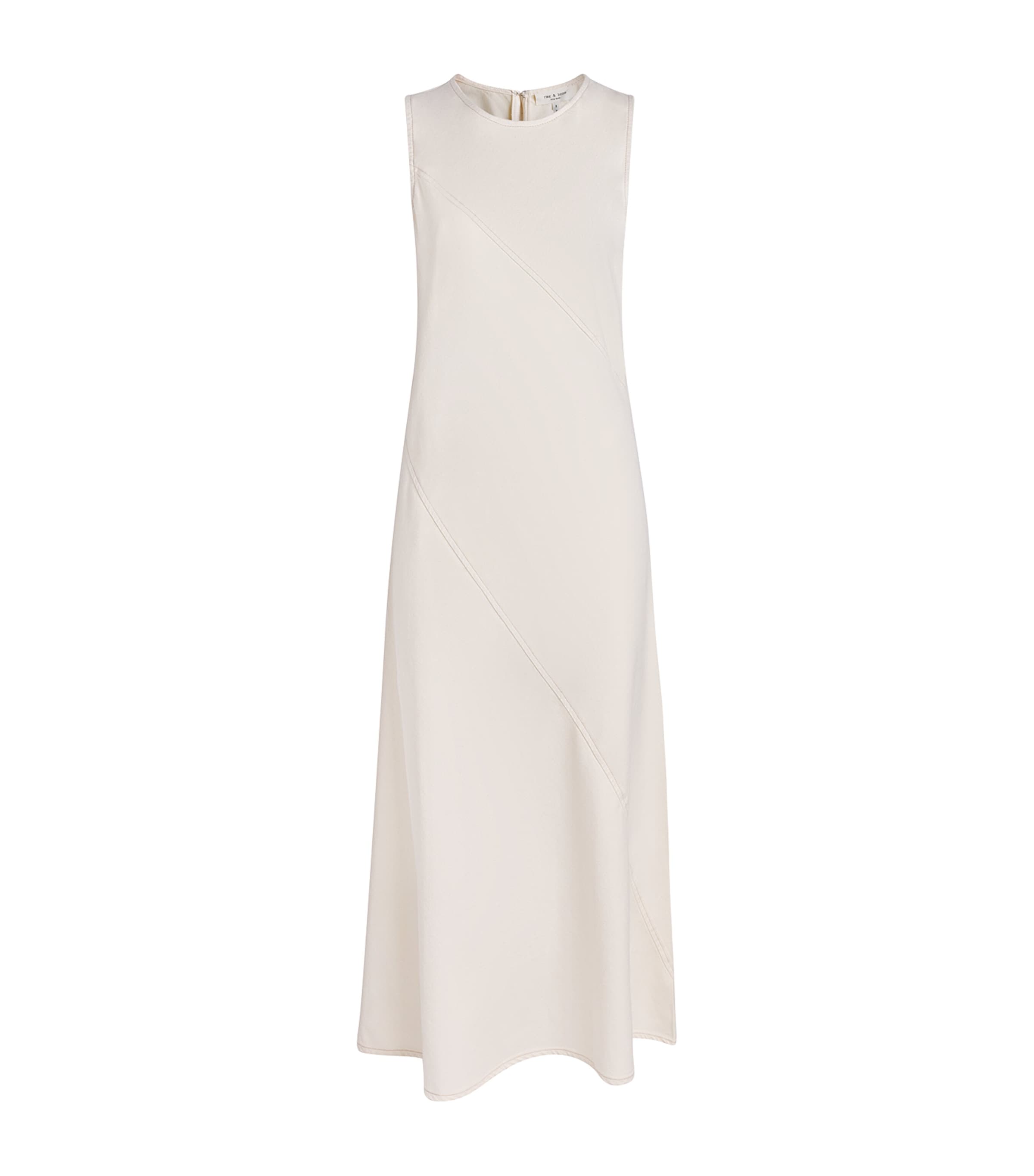 Rag & Bone Womens Cotton-Blend Twill Midi Dress Ecru Image 1