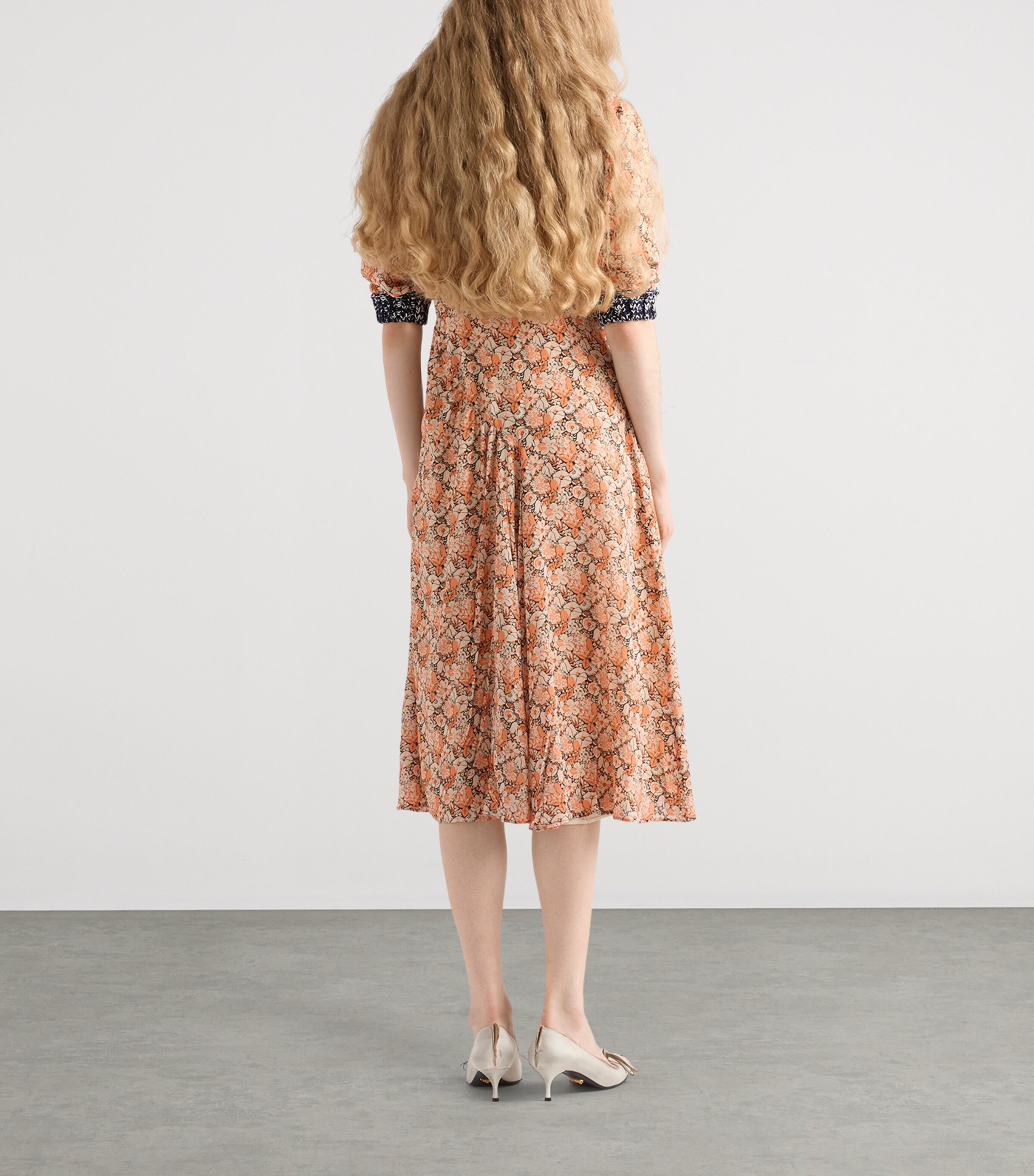 Silk-Blend Georgette Midi Dress F0075 Image 5