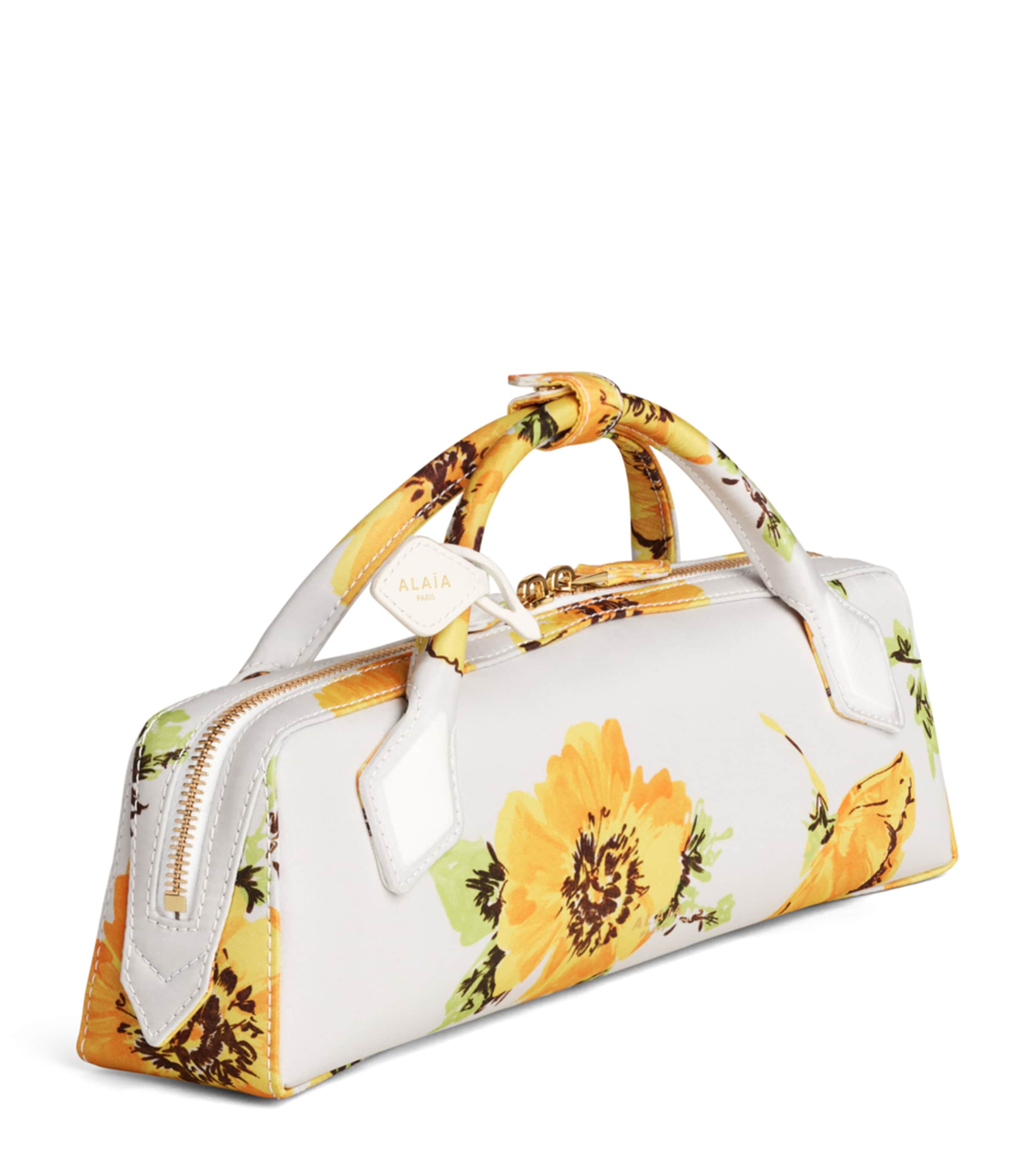 Alaïa Floral Le Teckel Top-Handle Bag White/yellow Image 2