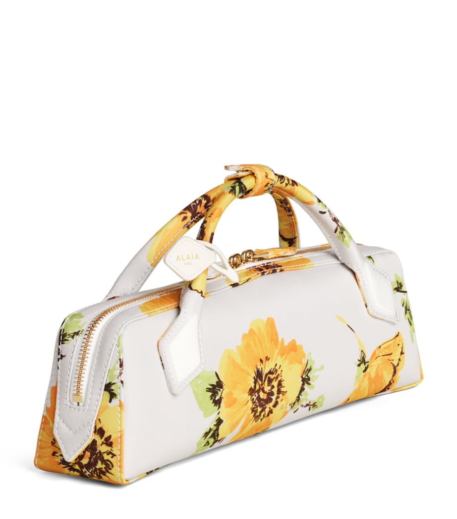 Alaïa Floral Le Teckel Top-Handle Bag White/yellow Image 2