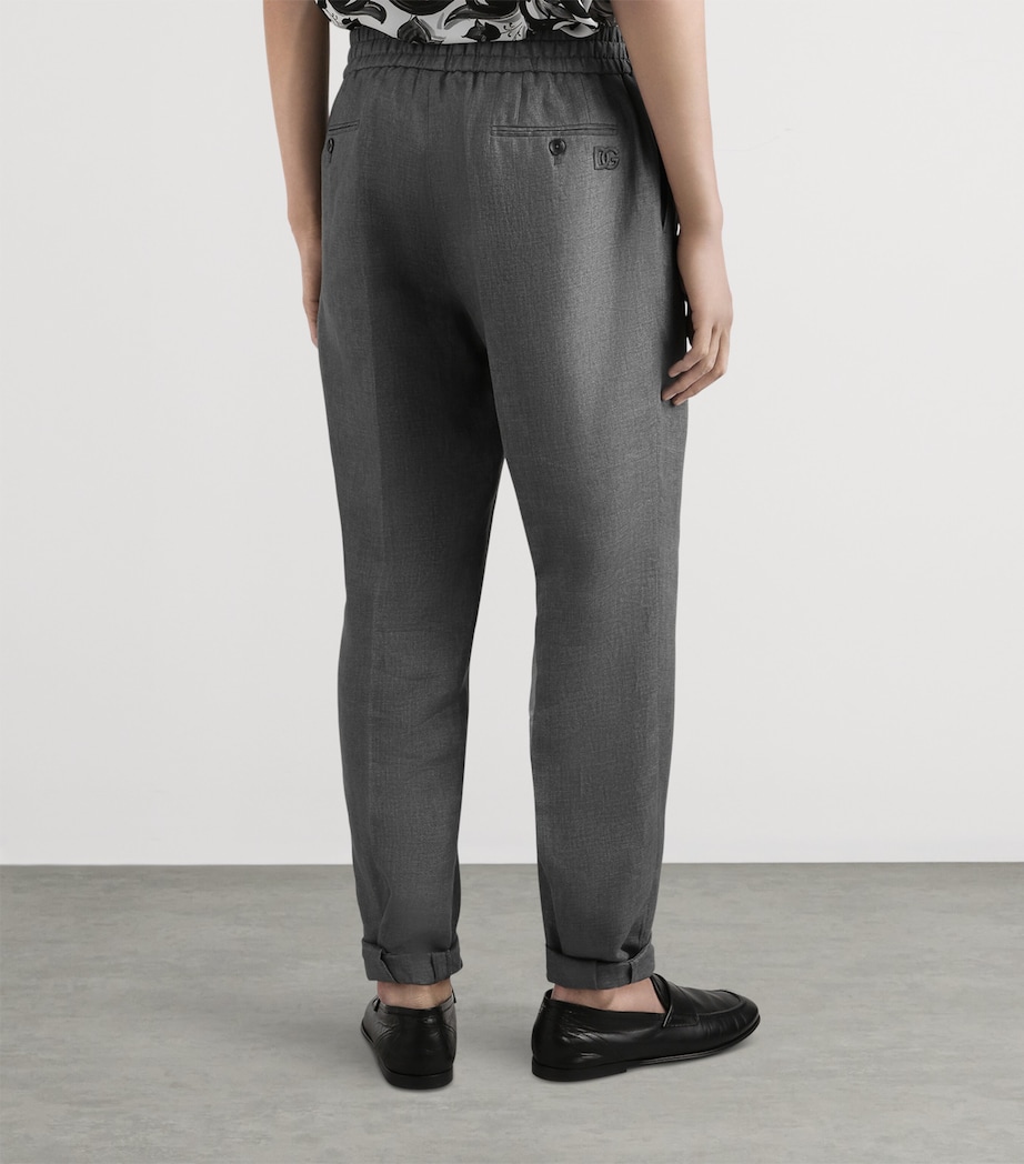 Linen Tailored Joggers N0701-LIGHT GREY 7 Image 5