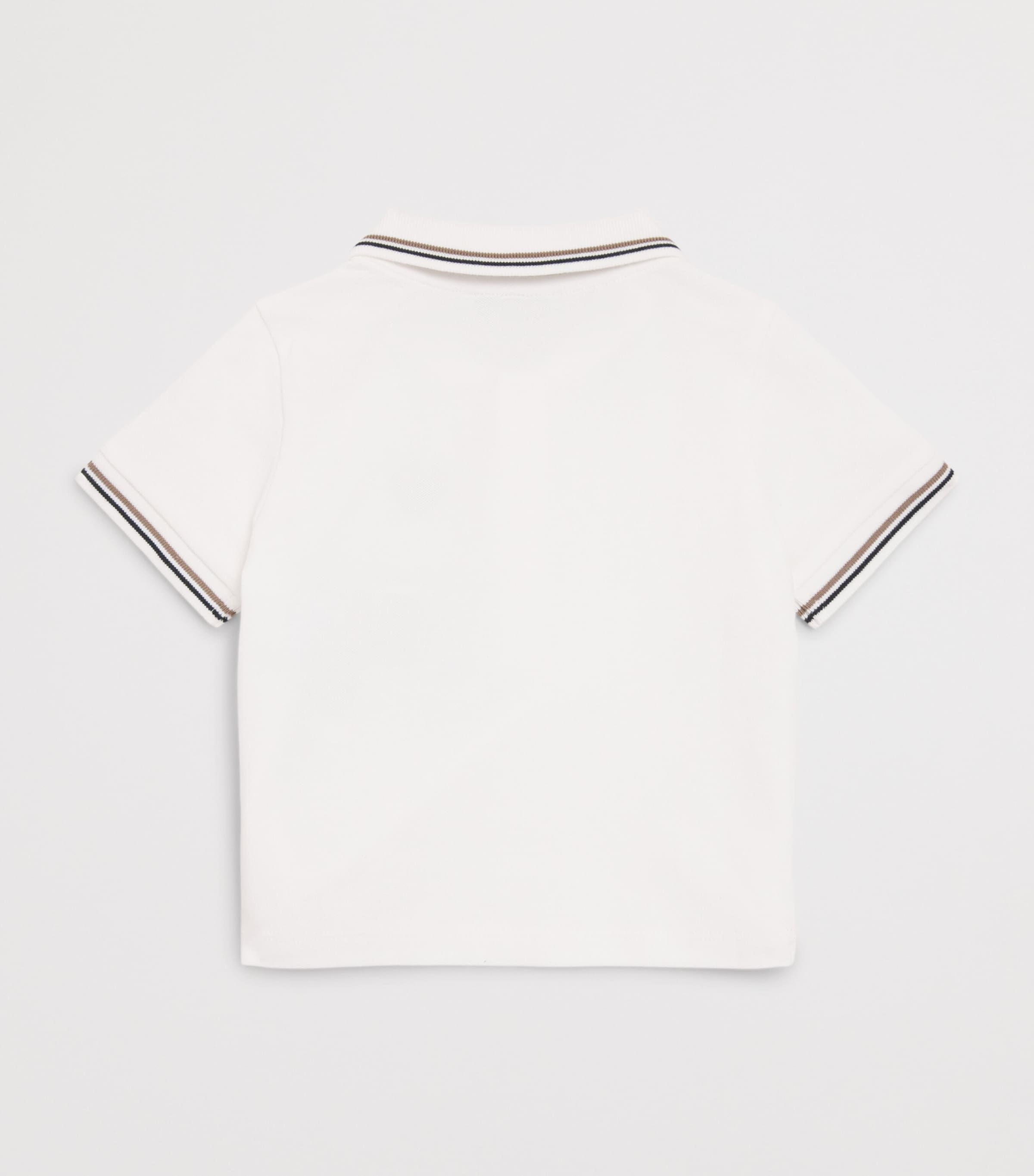 Emporio Armani Kids Stretch-Cotton Logo Polo Shirt (6-36 Months) Off White Image 2