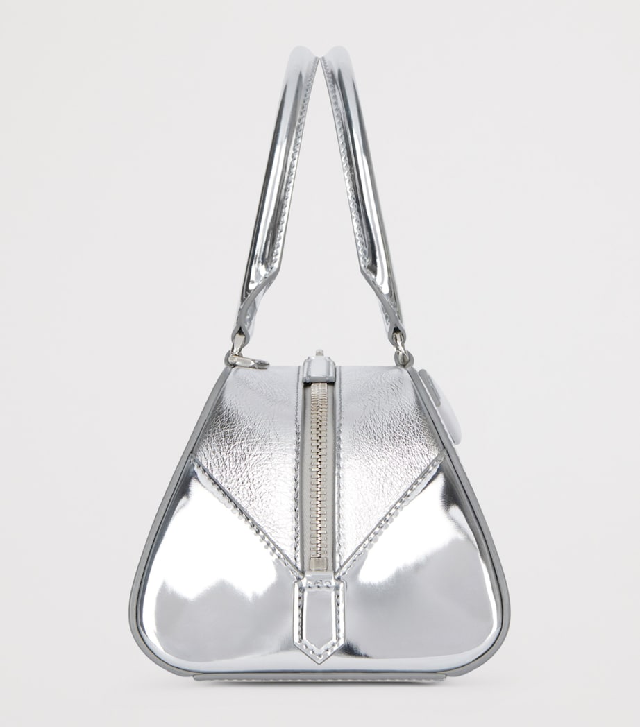 Small Leather Antigona East-West Top-Handle Bag LIGHT SILVERY Image 2