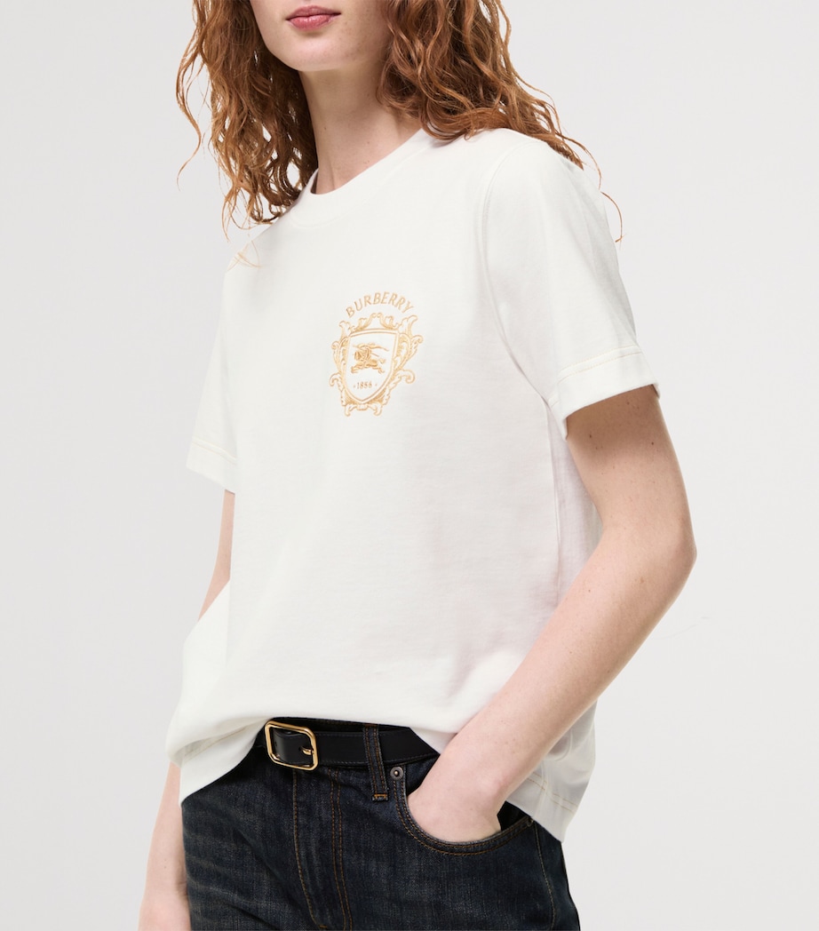 Burberry Womens Cotton EKD Crest T-Shirt Chalk Image 3