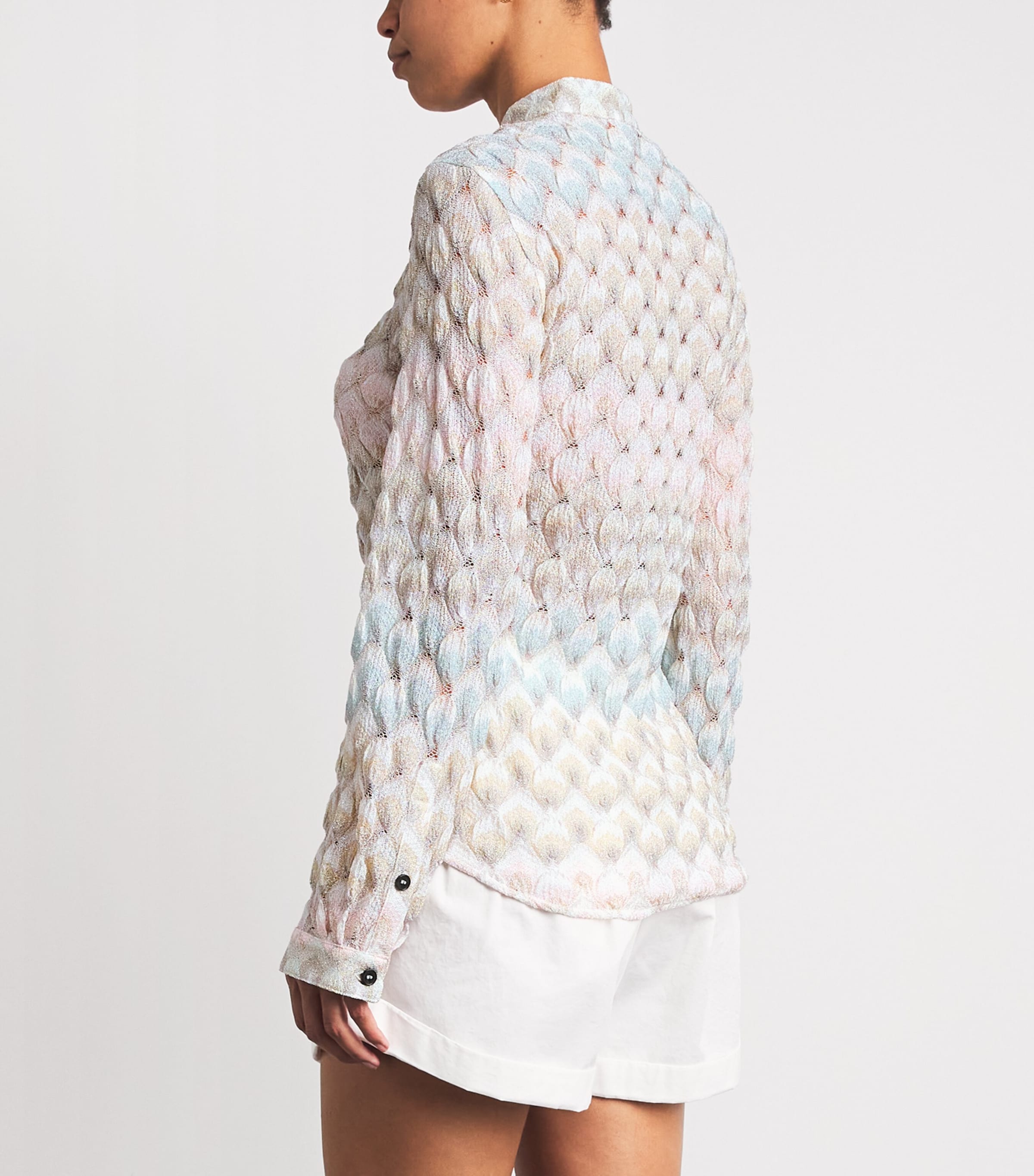 Missoni Womens Lamé Lace Motif Shirt Smsqb Multi B/p/w/y Image 5
