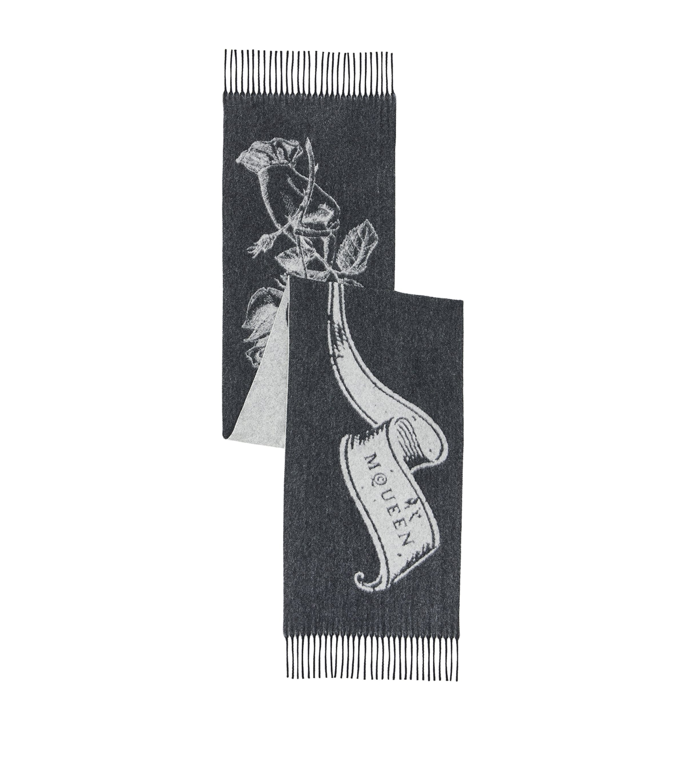 McQueen Cashmere-Wool Tattoo Scarf | Women Accessories | Scarves | Designers | McQueen