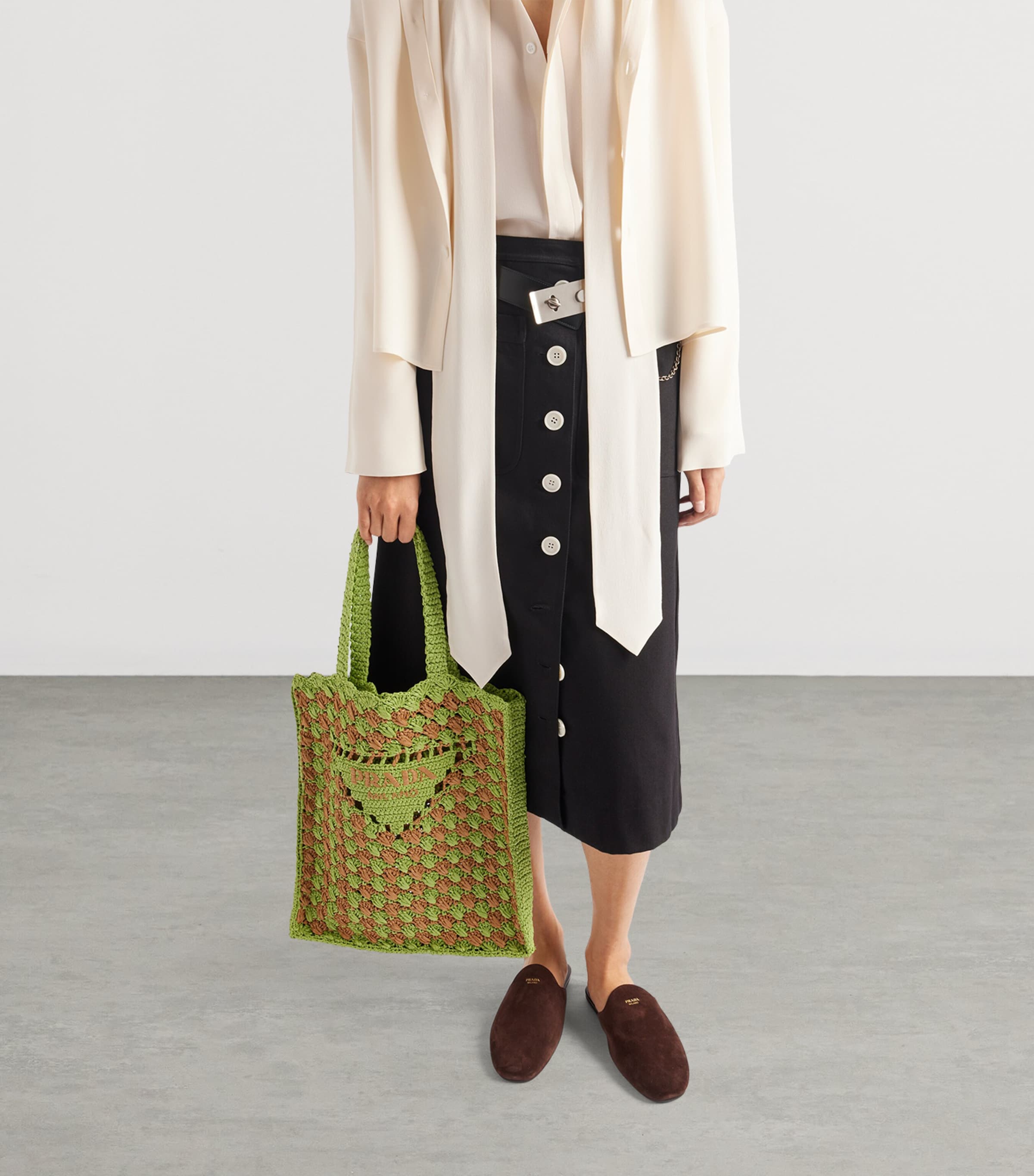 Cotton Drill Midi Skirt F0002 Image 3