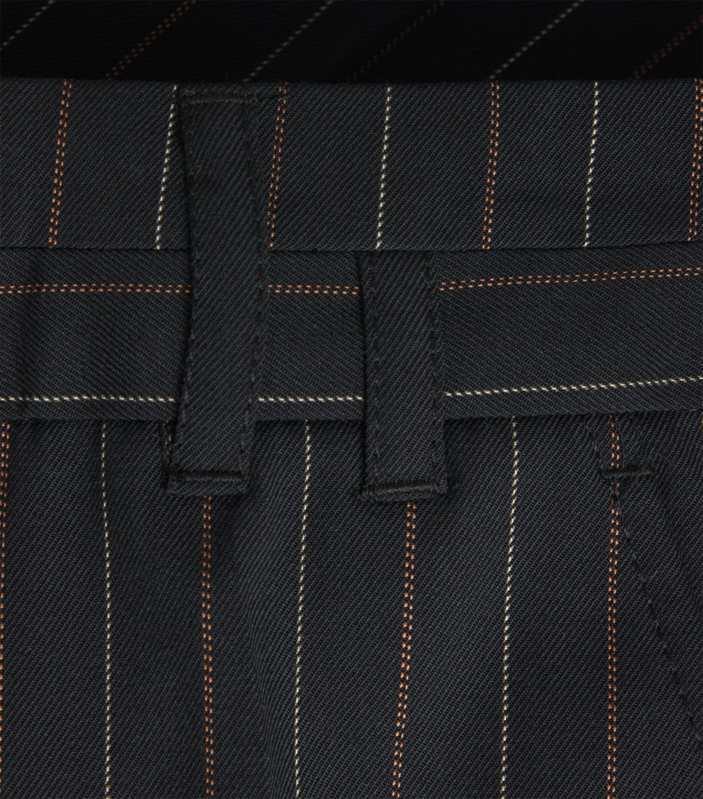 ME+EM Womens Pinstripe Wide-Leg Trousers Black Image 6
