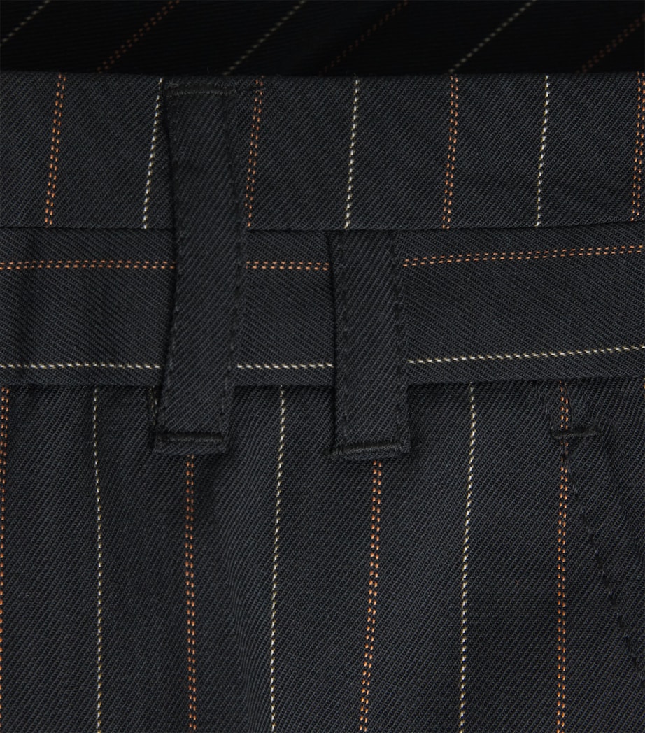 ME+EM Womens Pinstripe Wide-Leg Trousers Black Image 6