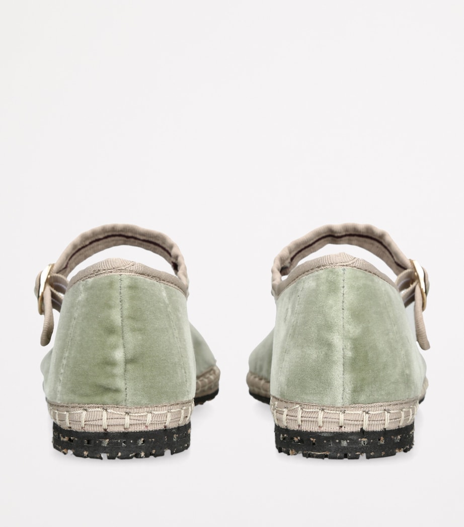 Flabelus Velvet Uta Mary Janes Green Image 3