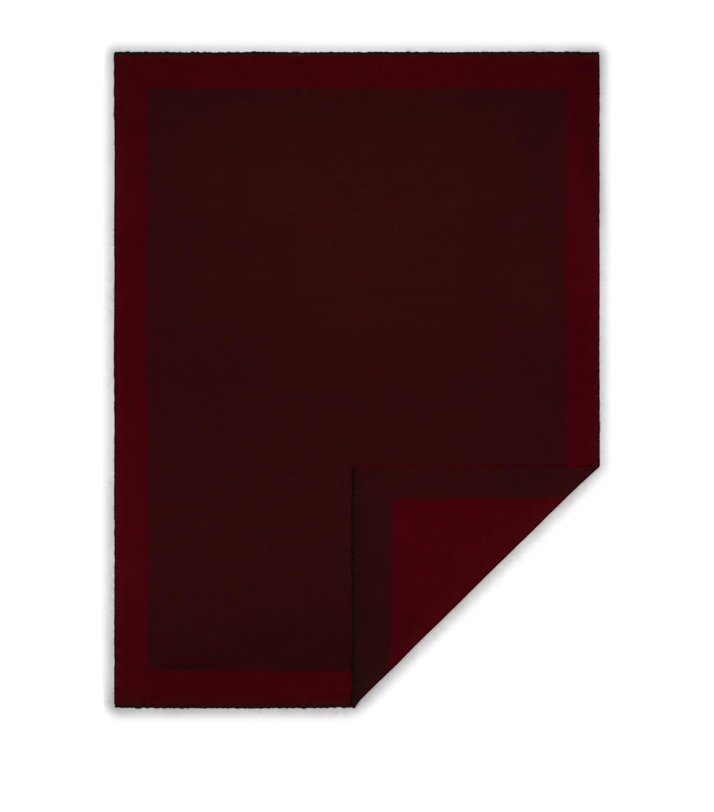 Begg x Co Cashmere Arran Border Throw (150cm x 200cm) Chocolate Wine Image 3