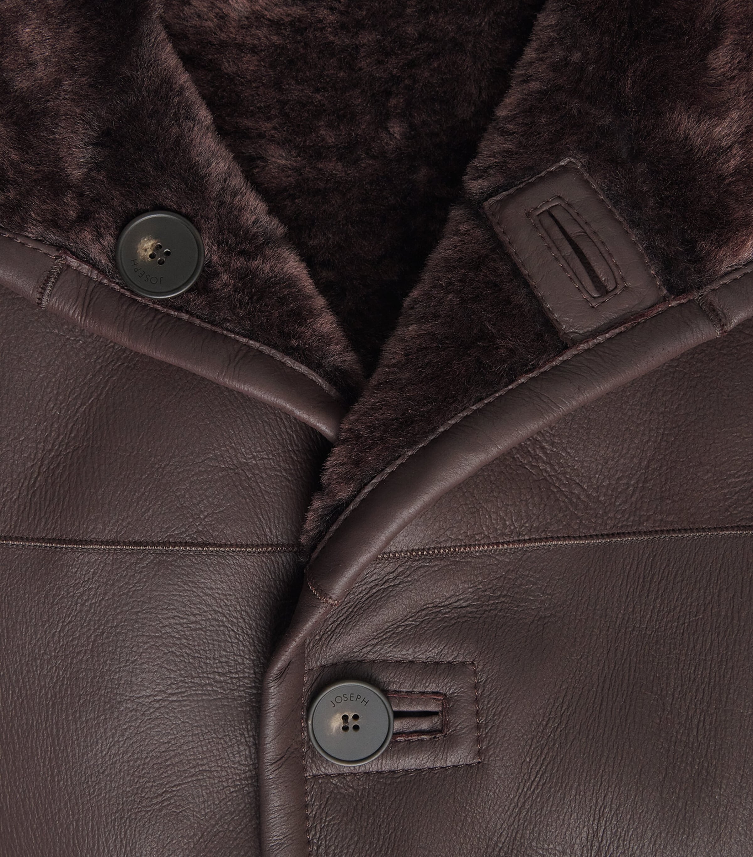 Joseph Womens Reversible Shearling Ari Coat Mahogany Image 7
