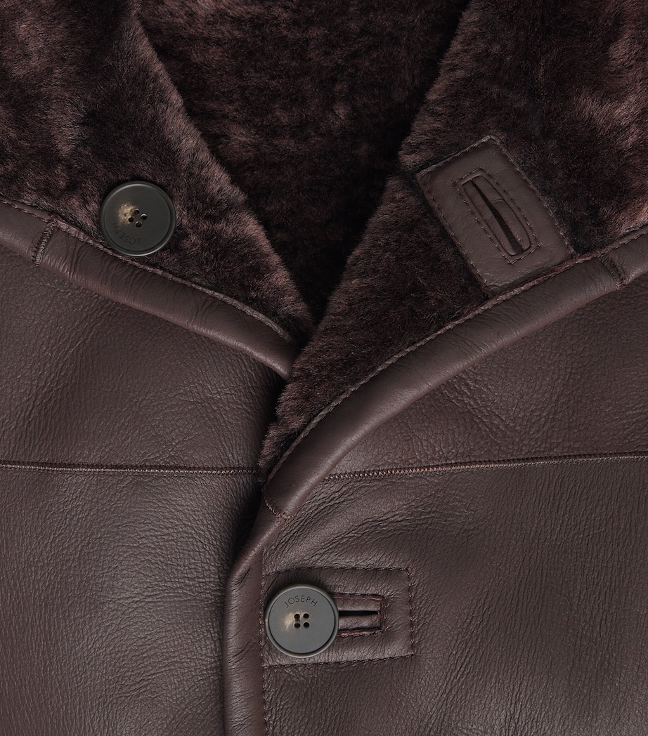 Joseph Womens Reversible Shearling Ari Coat Mahogany Image 7