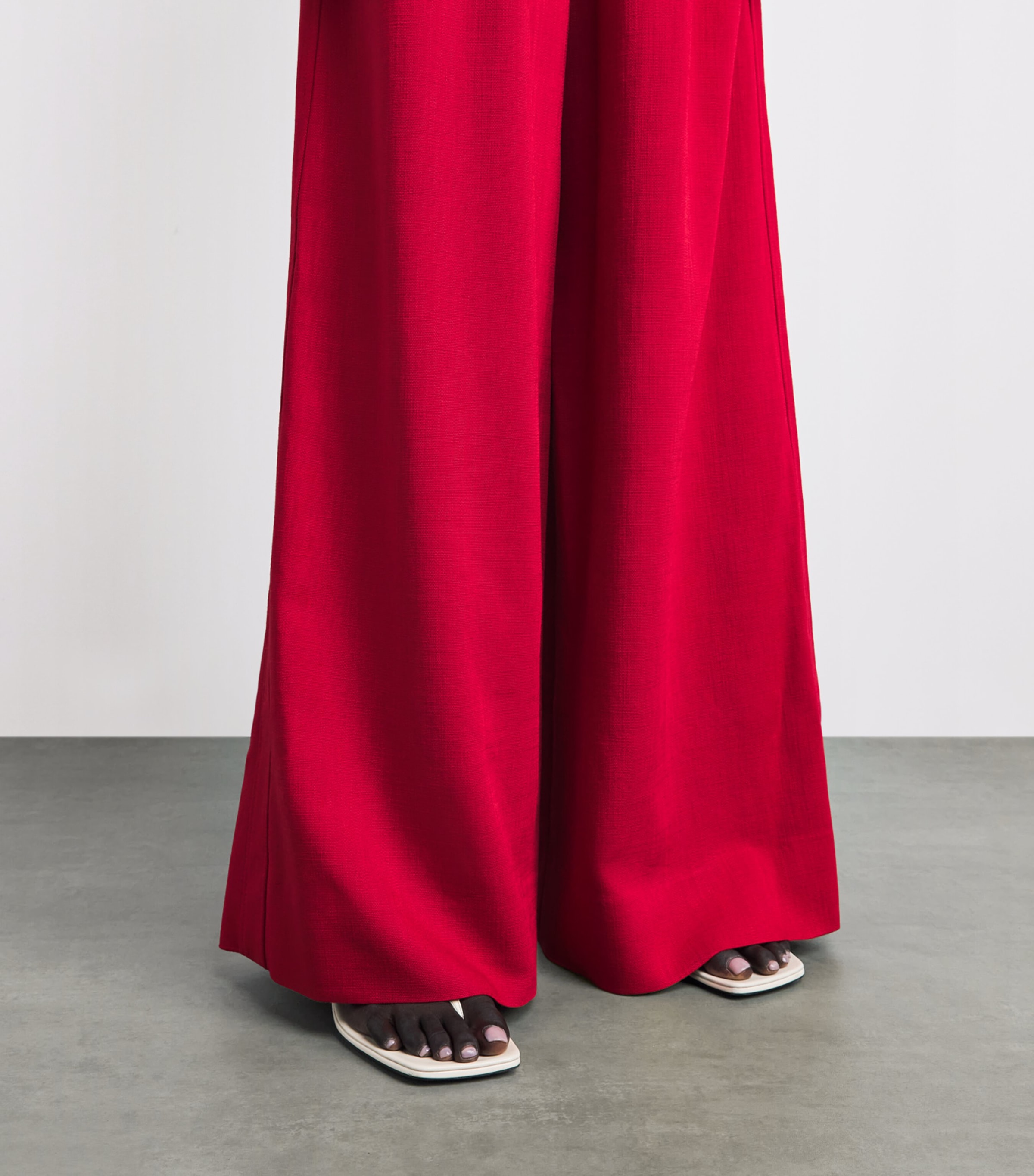 ME+EM Womens Tailored Wide-Leg Jumpsuit Ruby Red Image 5