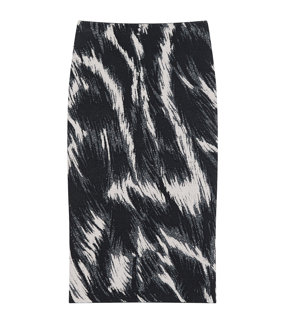 Animal Jacquard Pencil Midi Skirt GREY MIX Image 1