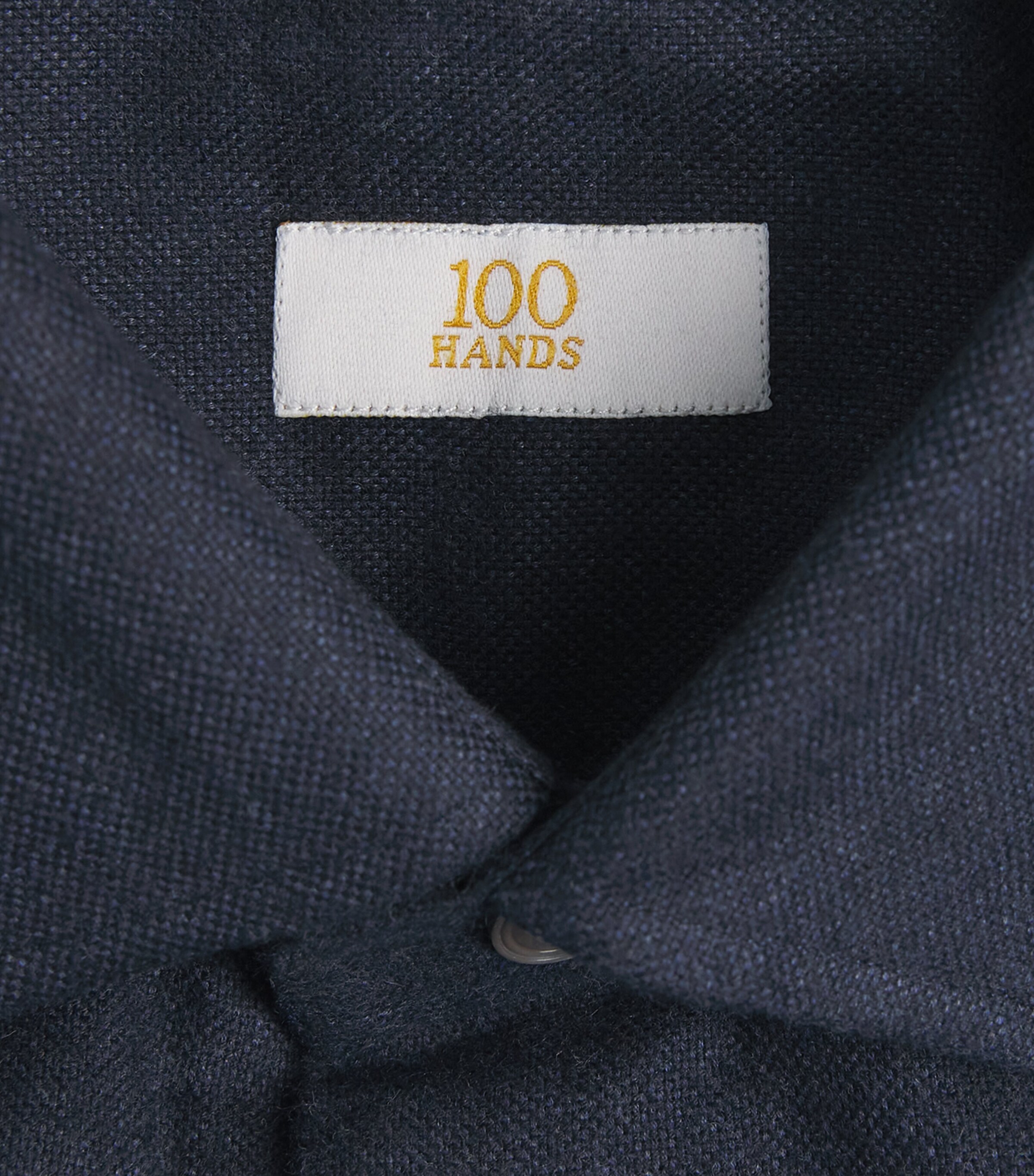 100HANDS Mens Cotton Oxford Shirt Midnight Image 6