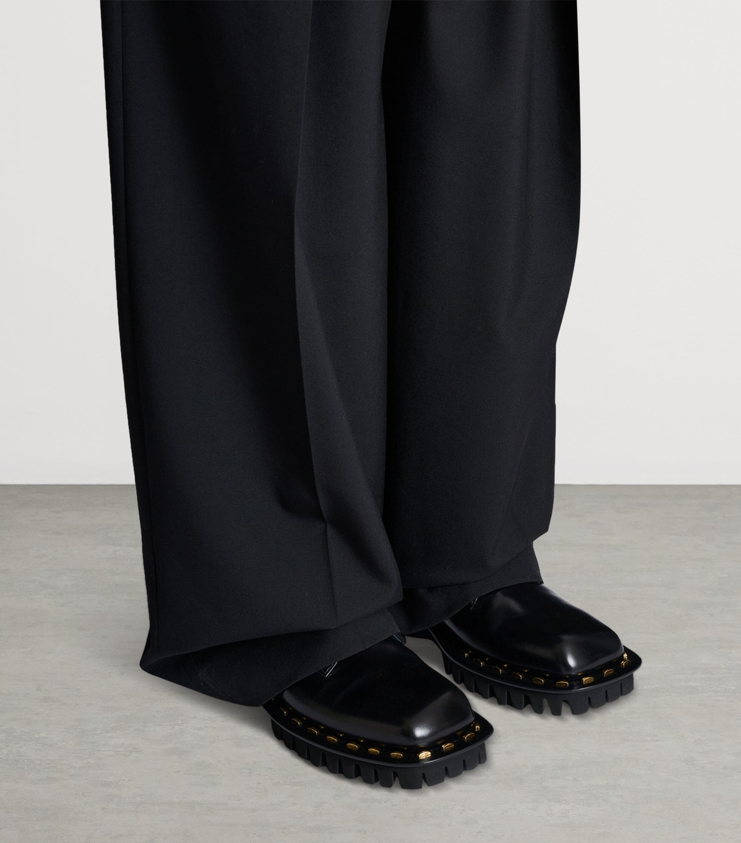 Glazed Leather Army Boots 0PA NOIR Image 2