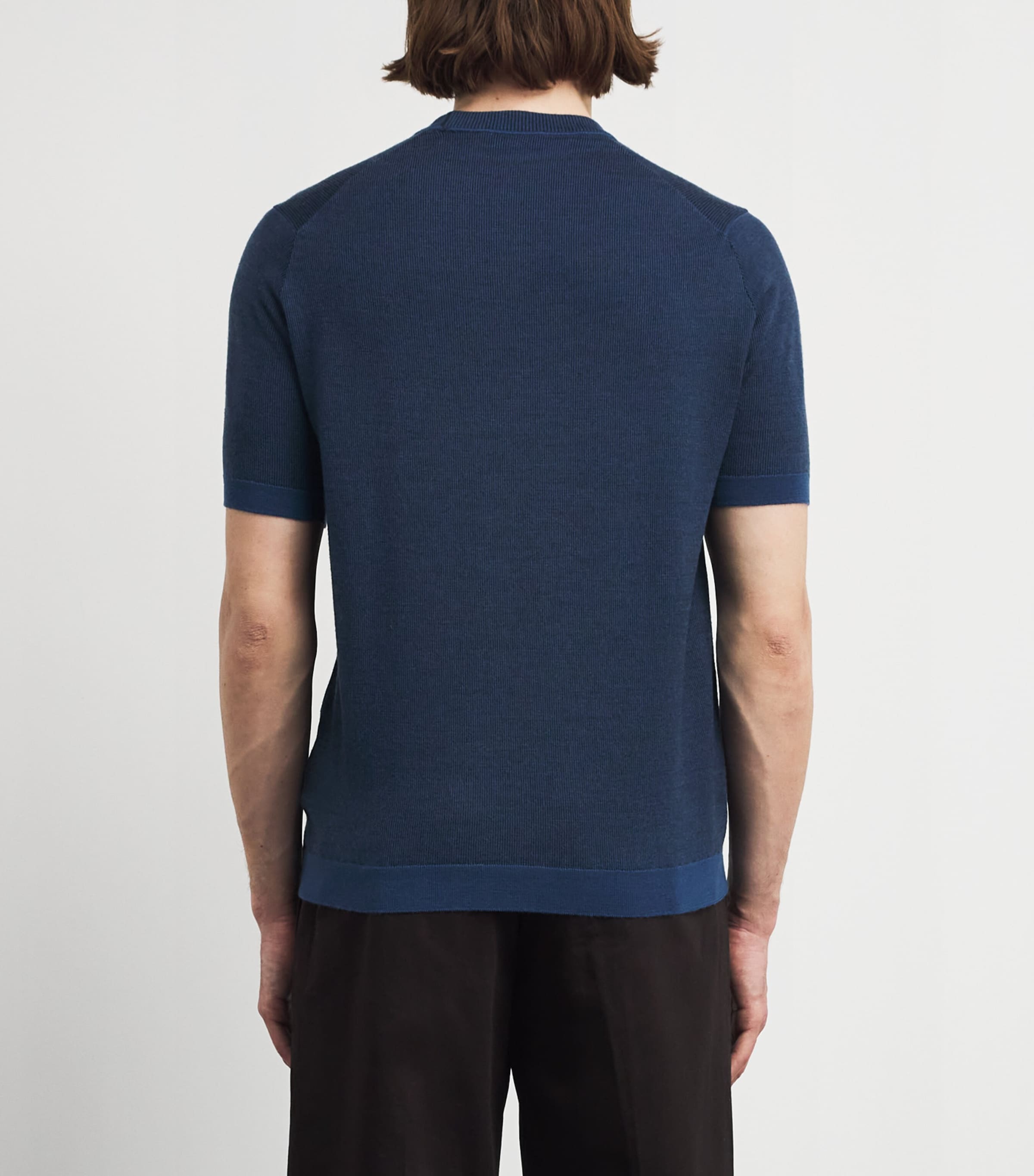 John Smedley Mens Merino Wool Roderick T-Shirt Teal Firth/hpb Image 5