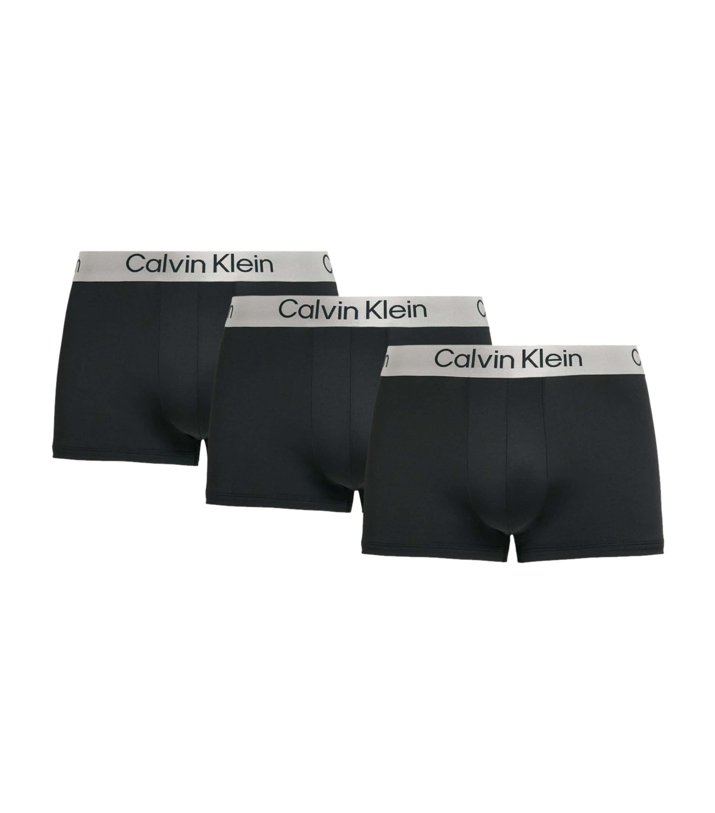 Calvin Klein Mens Microfiber-Stretch Boxer Briefs (Pack of 3) Black/black/bla Image 1