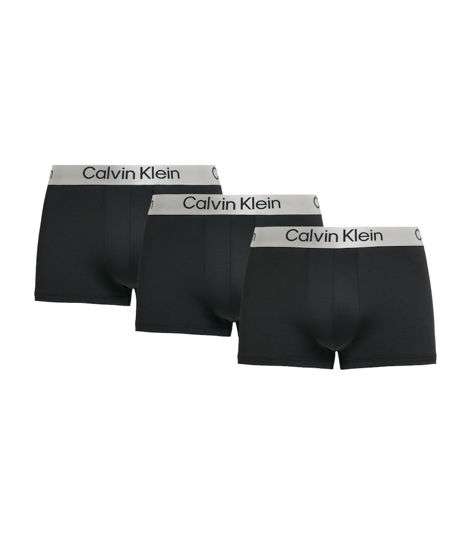 Calvin Klein Mens Microfiber-Stretch Boxer Briefs (Pack of 3) Black/black/bla Image 1
