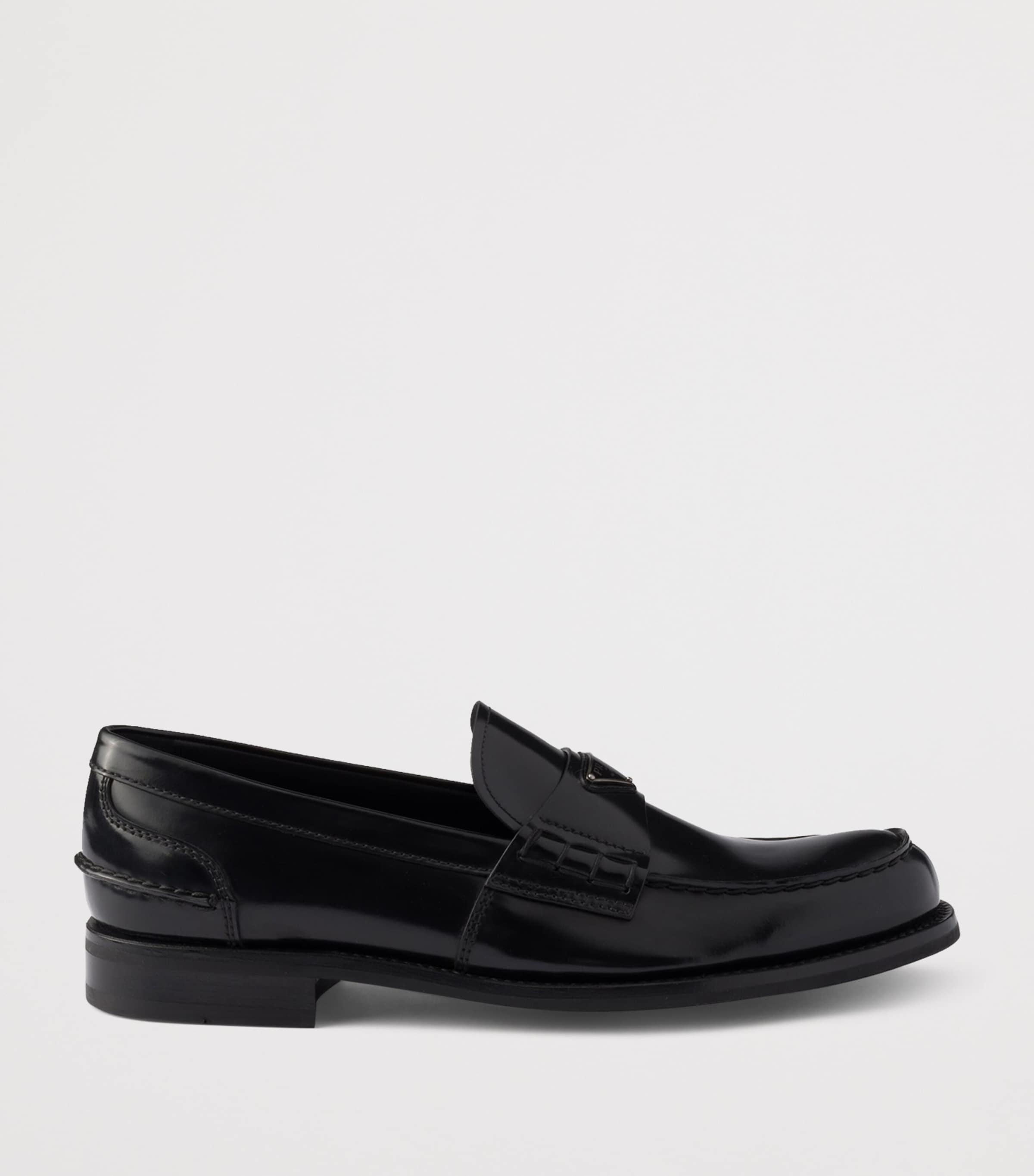 Prada Brushed Leather Loafers Black Image 3