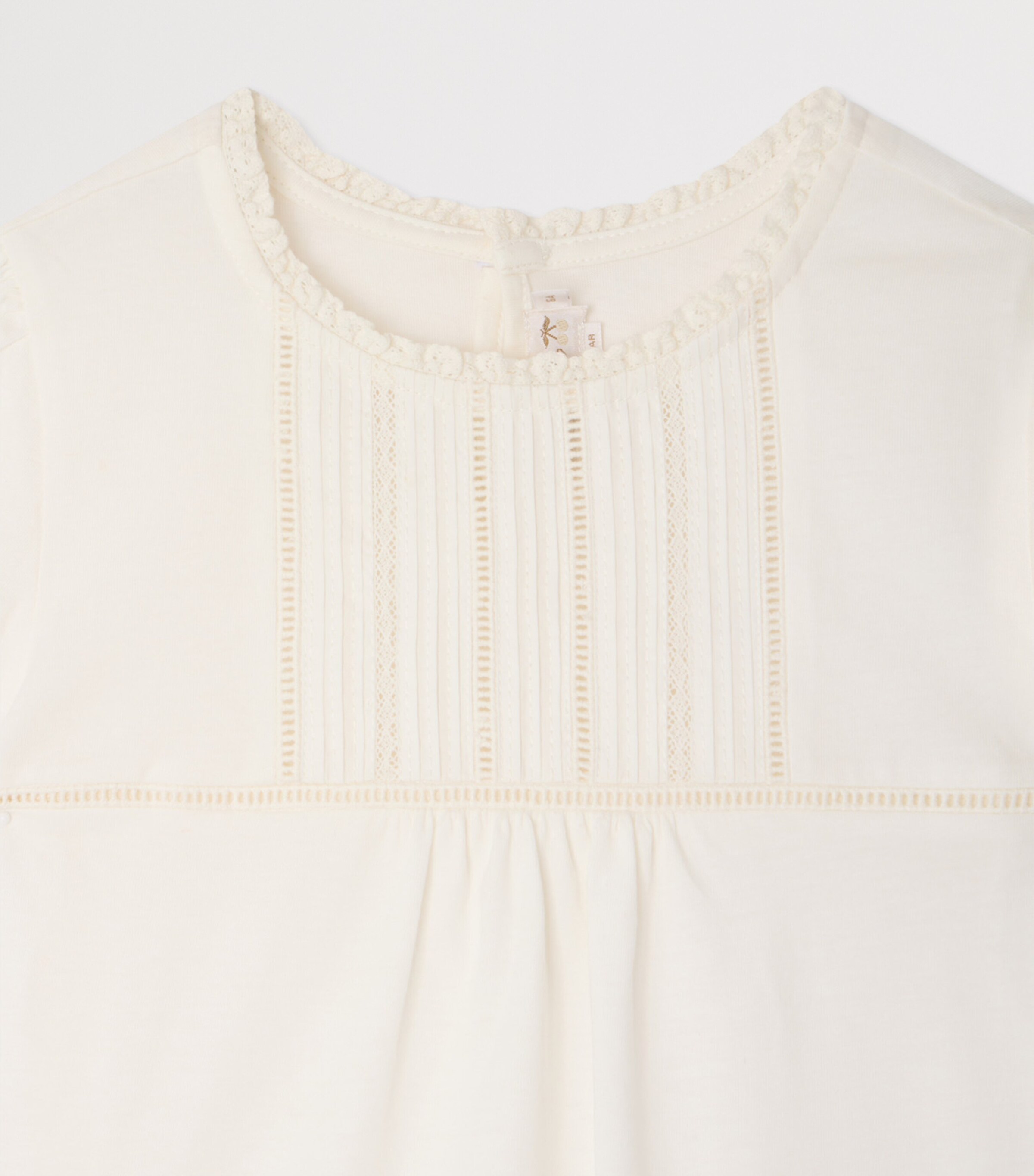 Bonpoint Cotton Caprici T-Shirt (10-14 Years) Upb Blanc Lait Image 3