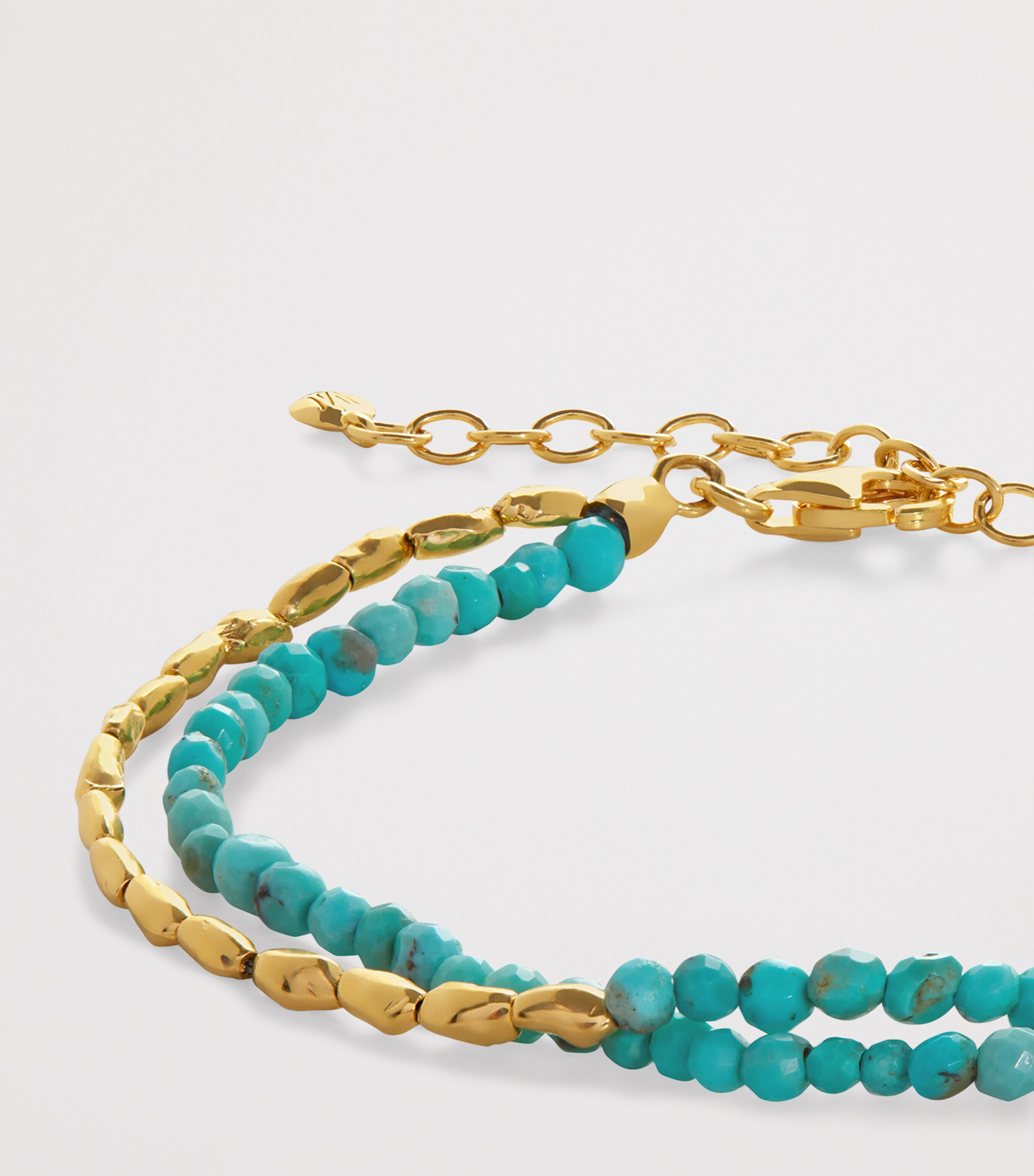 Gold Vermeil and Turquoise Mini Nugget Beaded Bracelet 18K GOLD VERMEIL Image 3