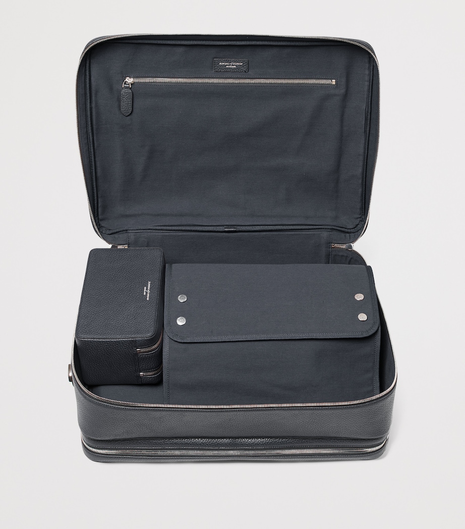 Leather 48 Hour Mount Street Travel Bag NAVY Image 10