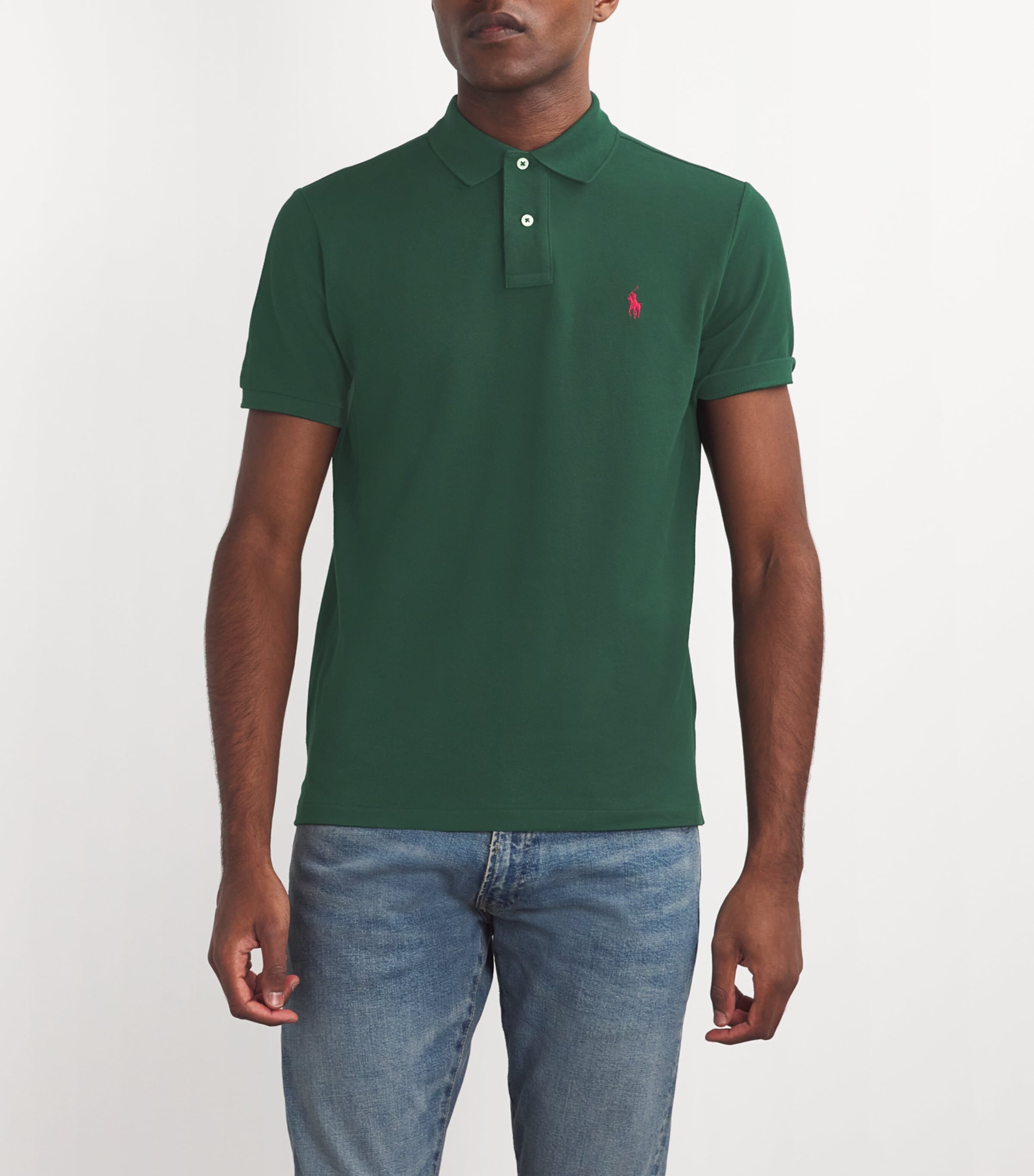 Custom Slim-Fit Polo Shirt COLLEGE GREEN/C3961 Image 3