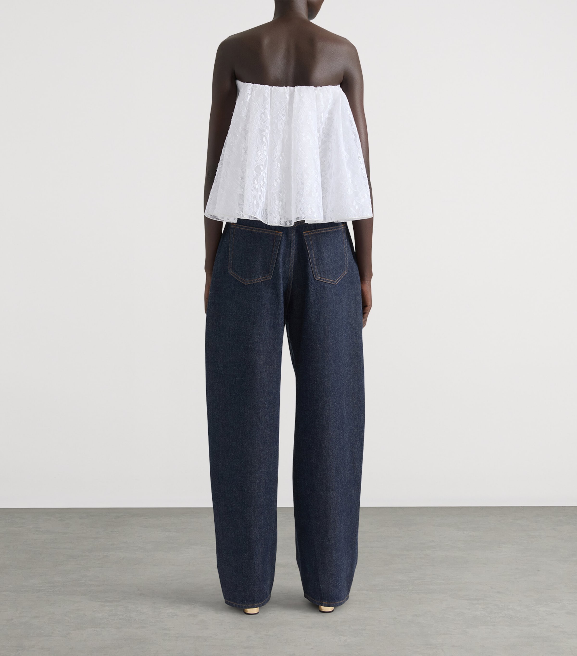 Lace Cape-Back Corset WHITE Image 3