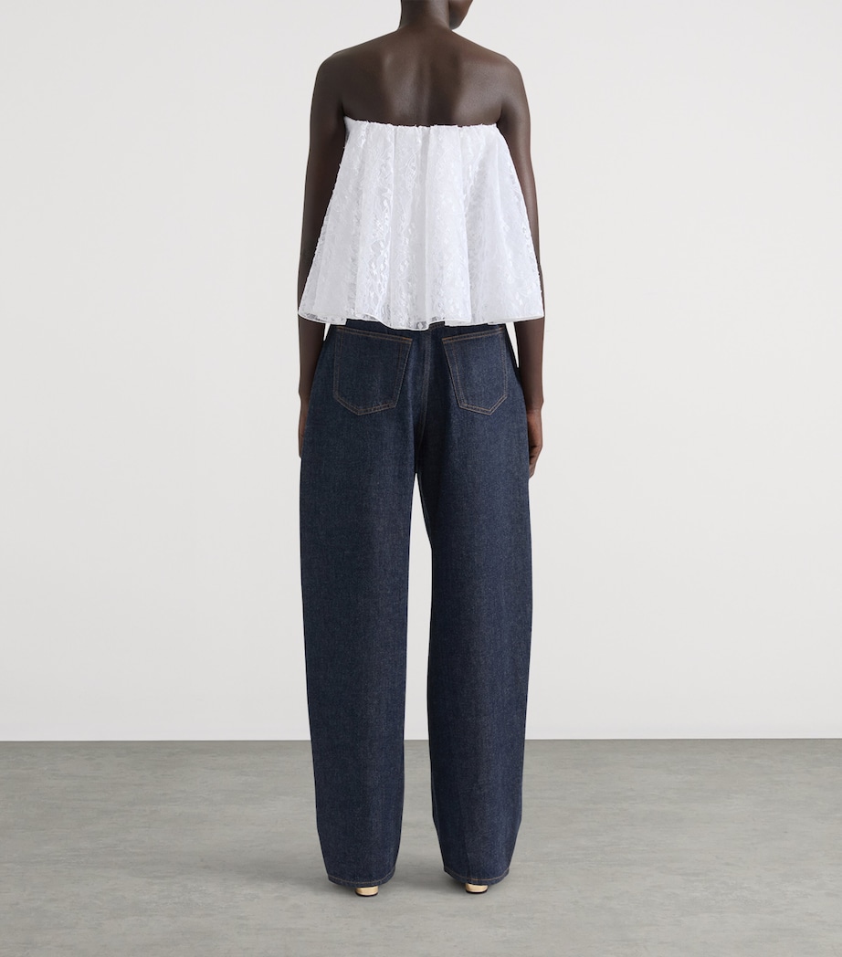 Lace Cape-Back Corset WHITE Image 3