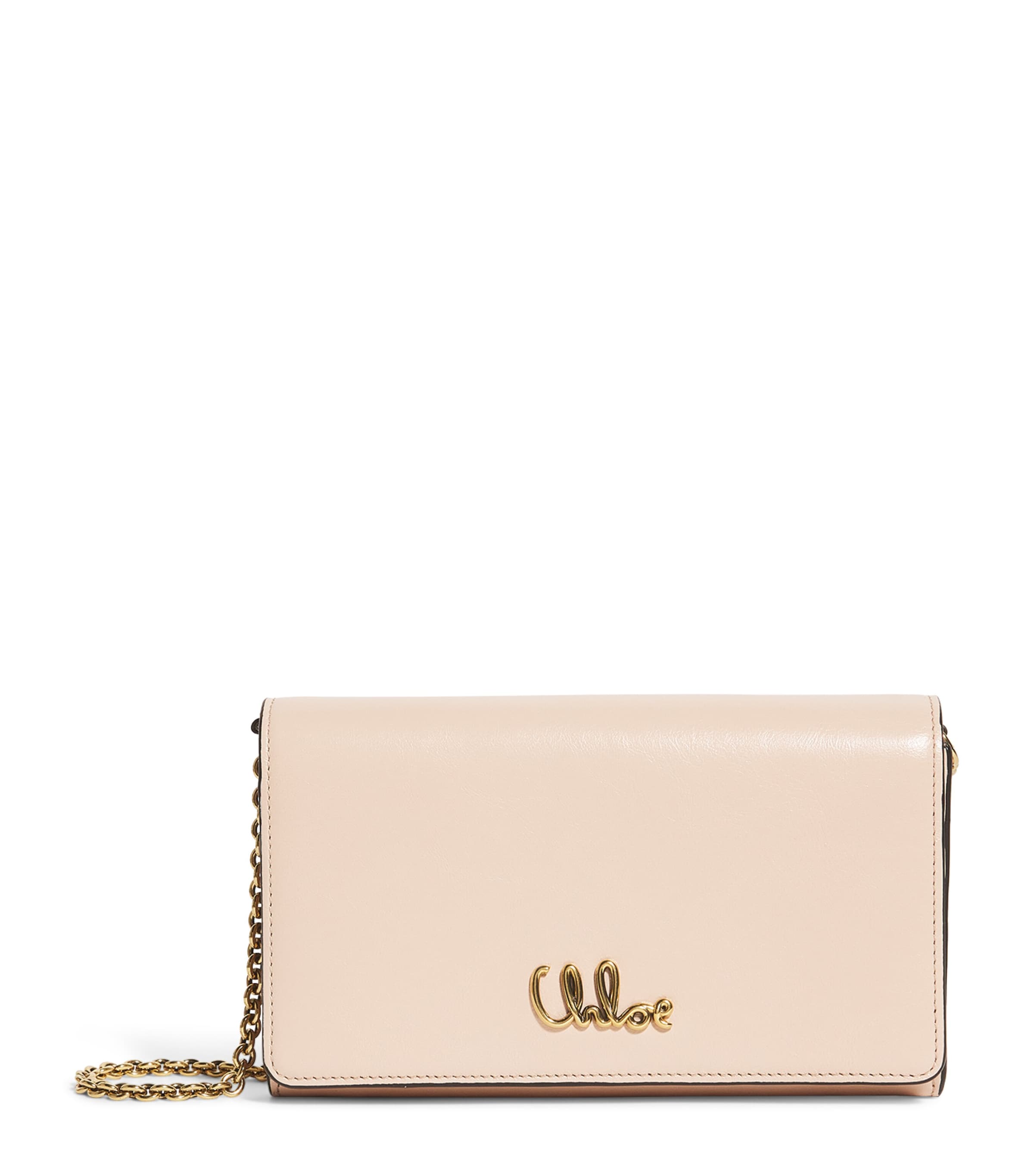 CHLOÉ CALFSKIN ICONIC WALLET ON CHAIN