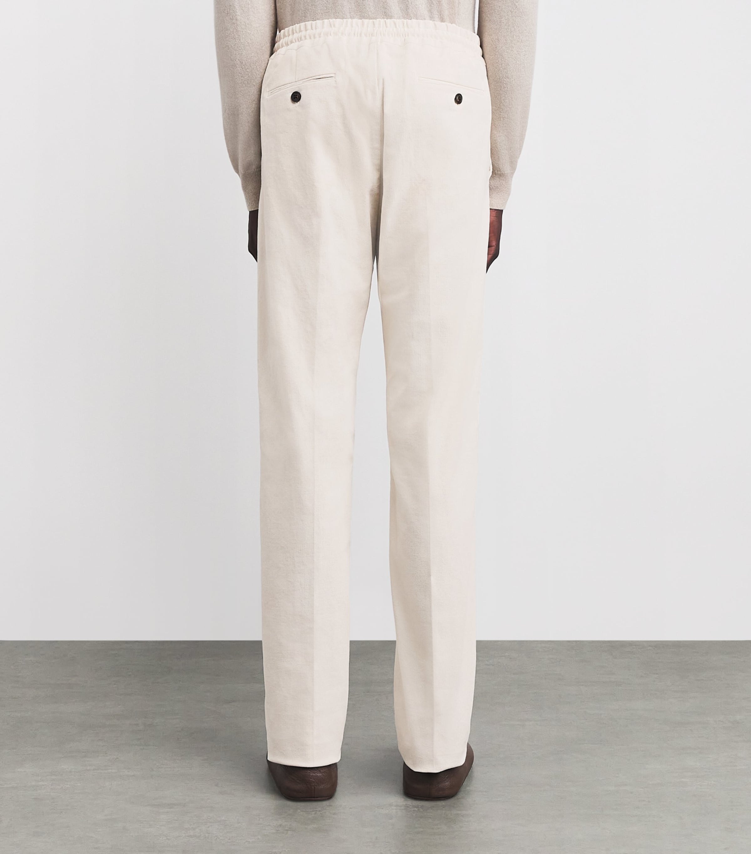 Corduroy Drawstring Trousers 81 WHITE Image 4